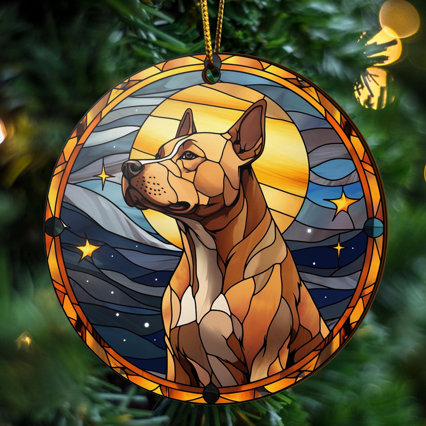 Pit Bull Wooden Ornaments 2 Sides, Pit Bull Ornaments For Christmas Tree, Christmas Tree Hanging, Christmas Decorations EPHG-52487