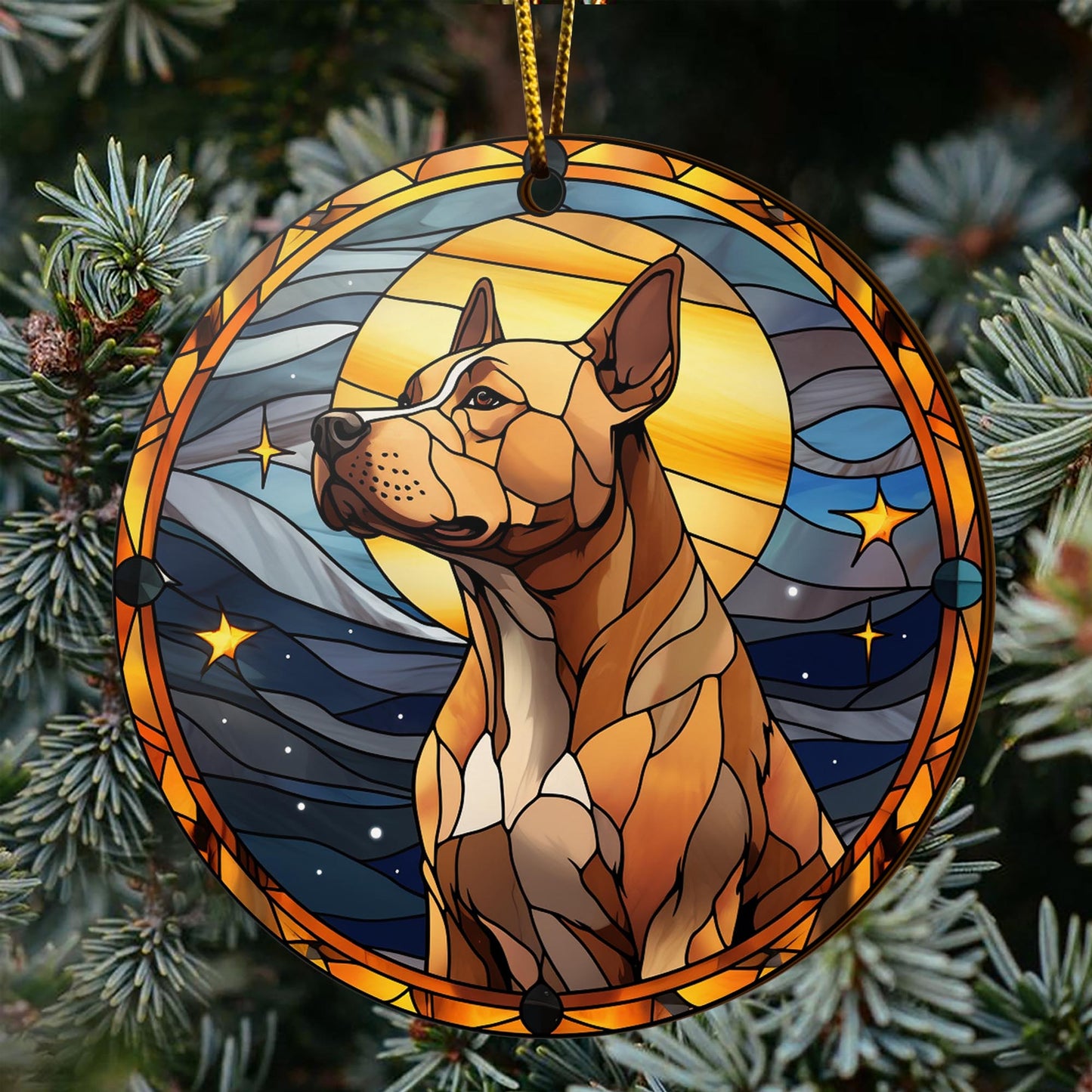 Pit Bull Wooden Ornaments 2 Sides, Pit Bull Ornaments For Christmas Tree, Christmas Tree Hanging, Christmas Decorations EPHG-52487