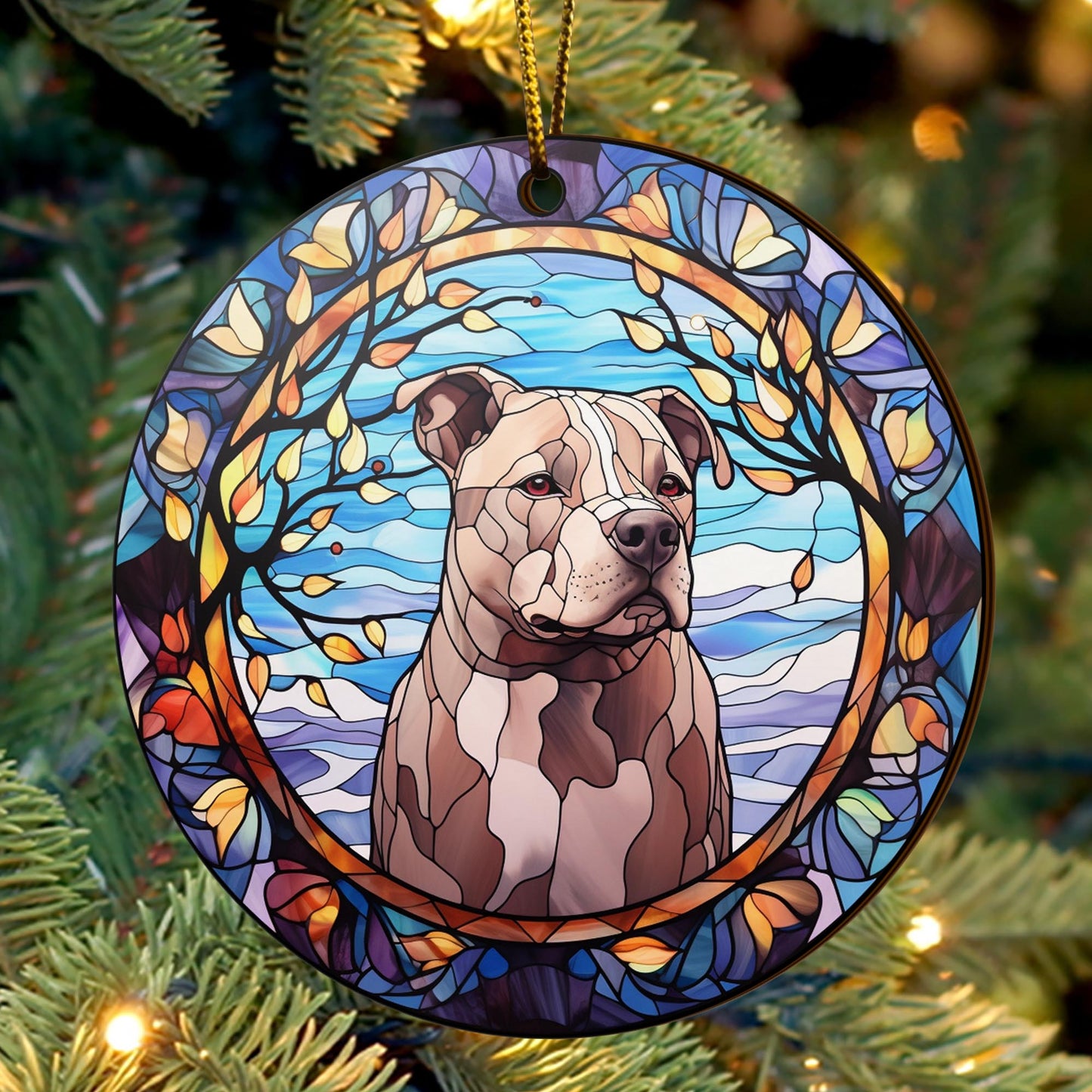 Pit Bull Wooden Ornaments 2 Sides, Pit Bull Ornaments For Christmas Tree, Christmas Tree Hanging, Christmas Decorations EPHG-52487