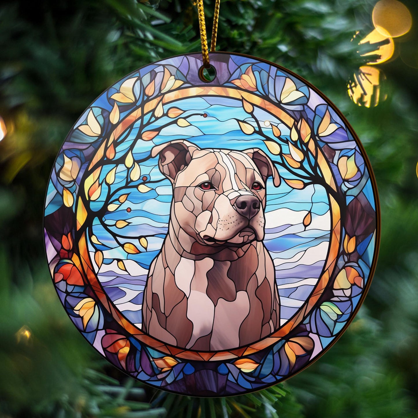 Pit Bull Wooden Ornaments 2 Sides, Pit Bull Ornaments For Christmas Tree, Christmas Tree Hanging, Christmas Decorations EPHG-52487