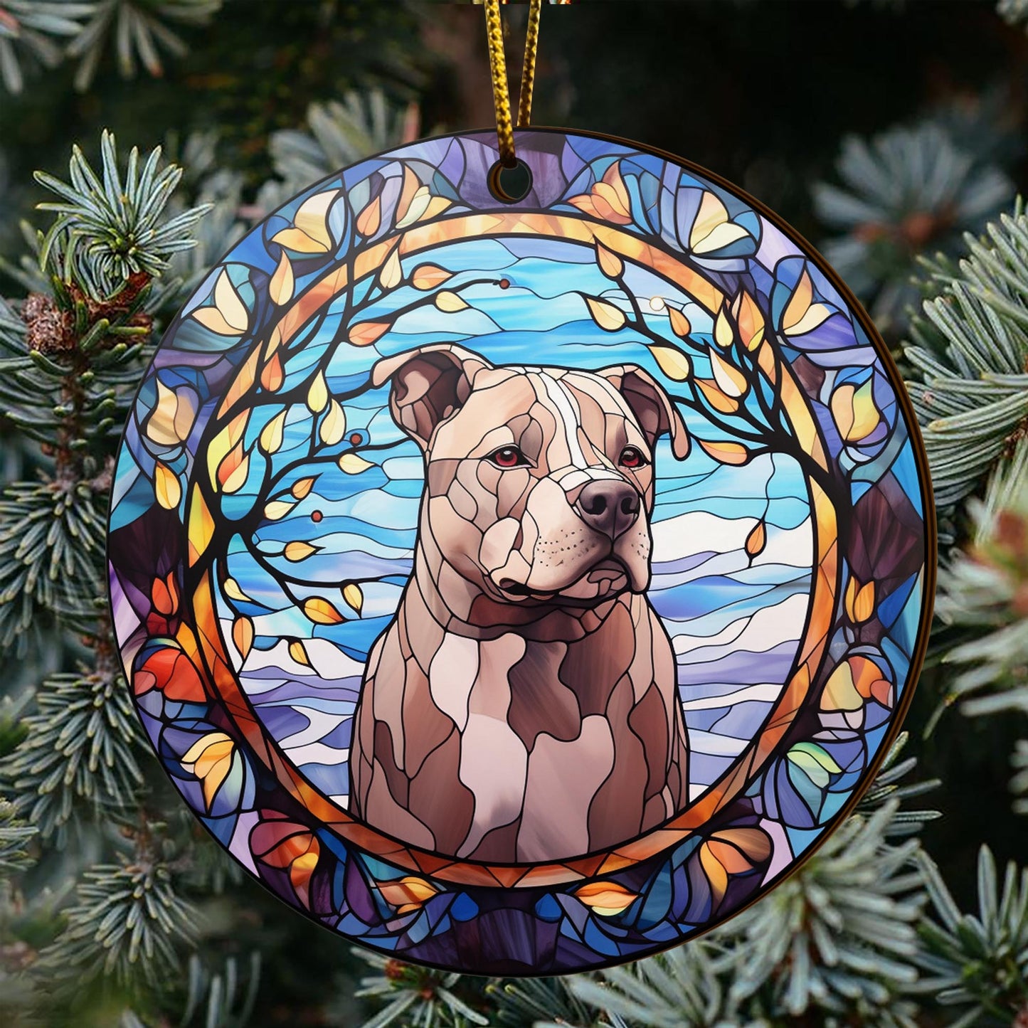 Pit Bull Wooden Ornaments 2 Sides, Pit Bull Ornaments For Christmas Tree, Christmas Tree Hanging, Christmas Decorations EPHG-52487