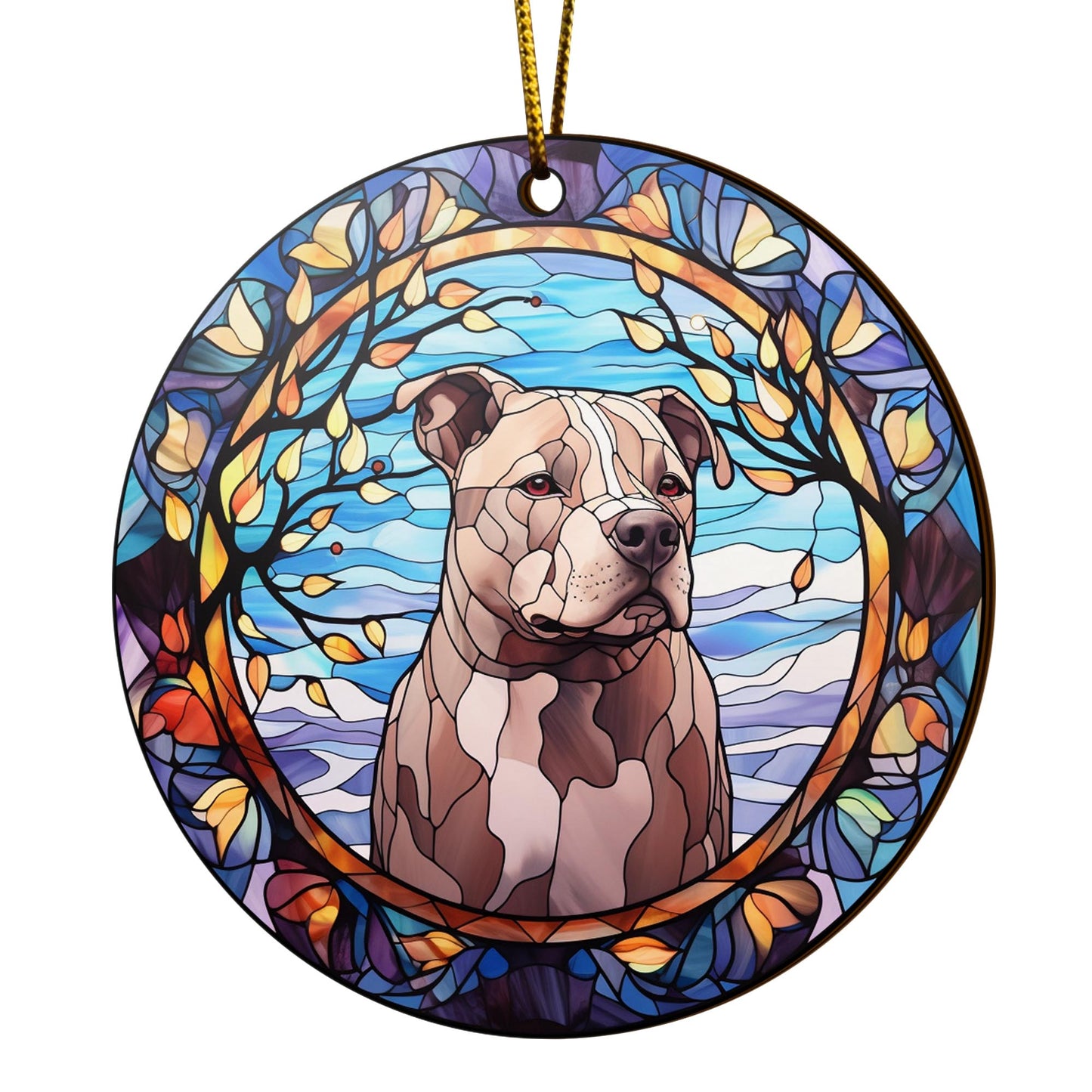 Pit Bull Wooden Ornaments 2 Sides, Pit Bull Ornaments For Christmas Tree, Christmas Tree Hanging, Christmas Decorations EPHG-52487