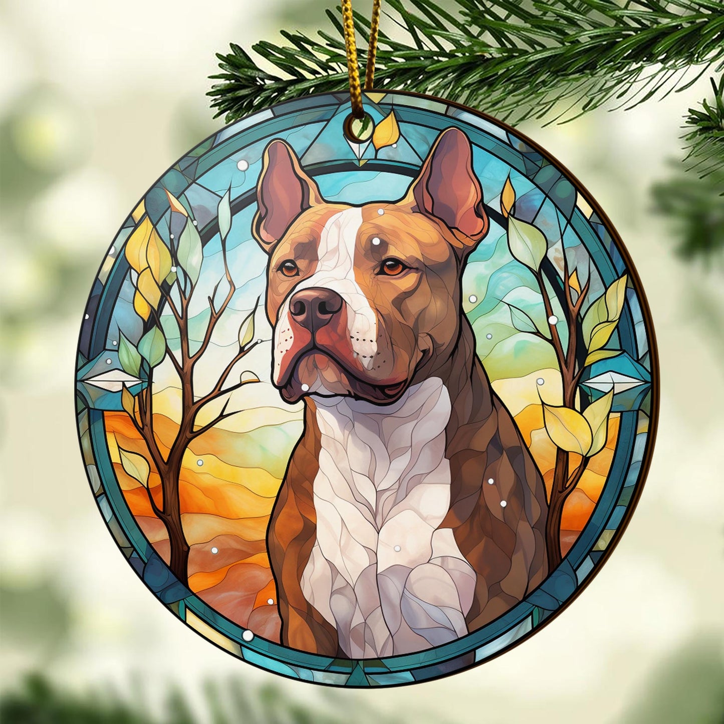 Pit Bull Wooden Ornaments 2 Sides, Pit Bull Ornaments For Christmas Tree, Christmas Tree Hanging, Christmas Decorations EPHG-52487