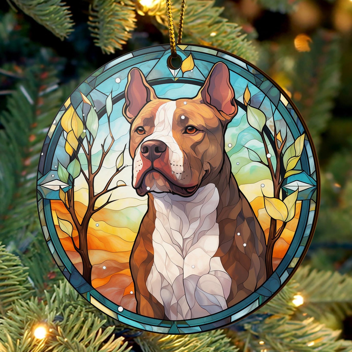 Pit Bull Wooden Ornaments 2 Sides, Pit Bull Ornaments For Christmas Tree, Christmas Tree Hanging, Christmas Decorations EPHG-52487