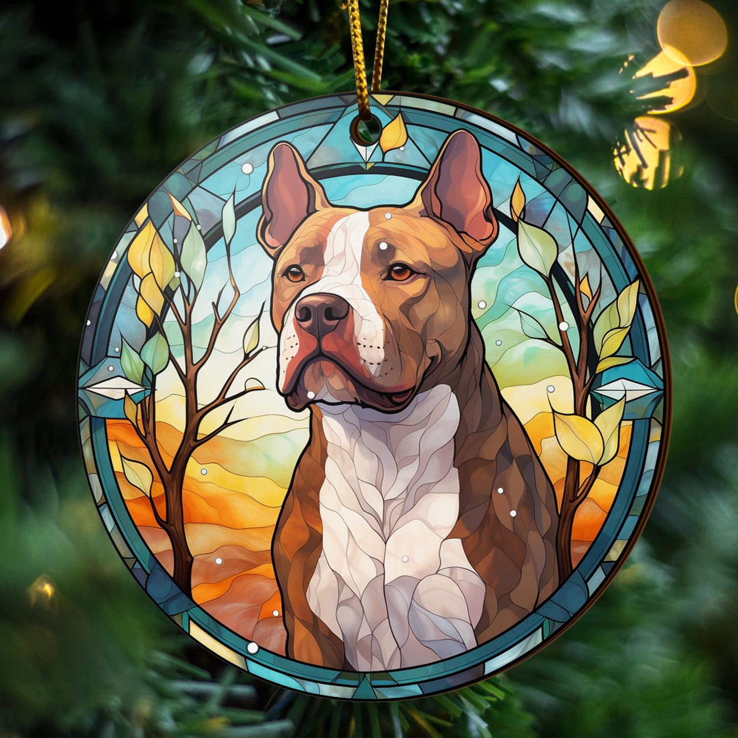 Pit Bull Wooden Ornaments 2 Sides, Pit Bull Ornaments For Christmas Tree, Christmas Tree Hanging, Christmas Decorations EPHG-52487