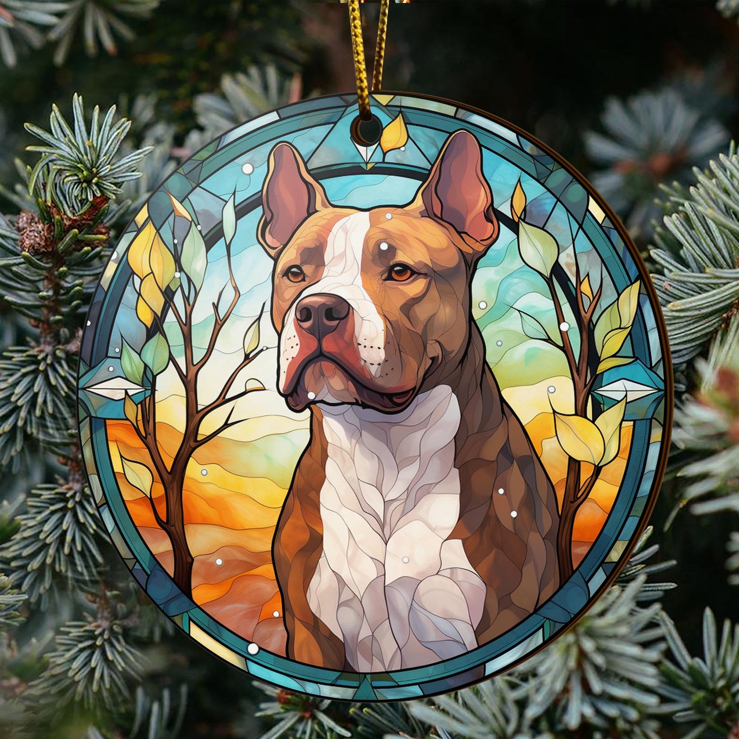 Pit Bull Wooden Ornaments 2 Sides, Pit Bull Ornaments For Christmas Tree, Christmas Tree Hanging, Christmas Decorations EPHG-52487