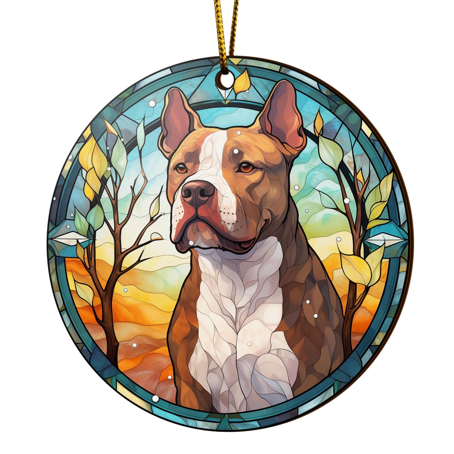 Pit Bull Wooden Ornaments 2 Sides, Pit Bull Ornaments For Christmas Tree, Christmas Tree Hanging, Christmas Decorations EPHG-52487