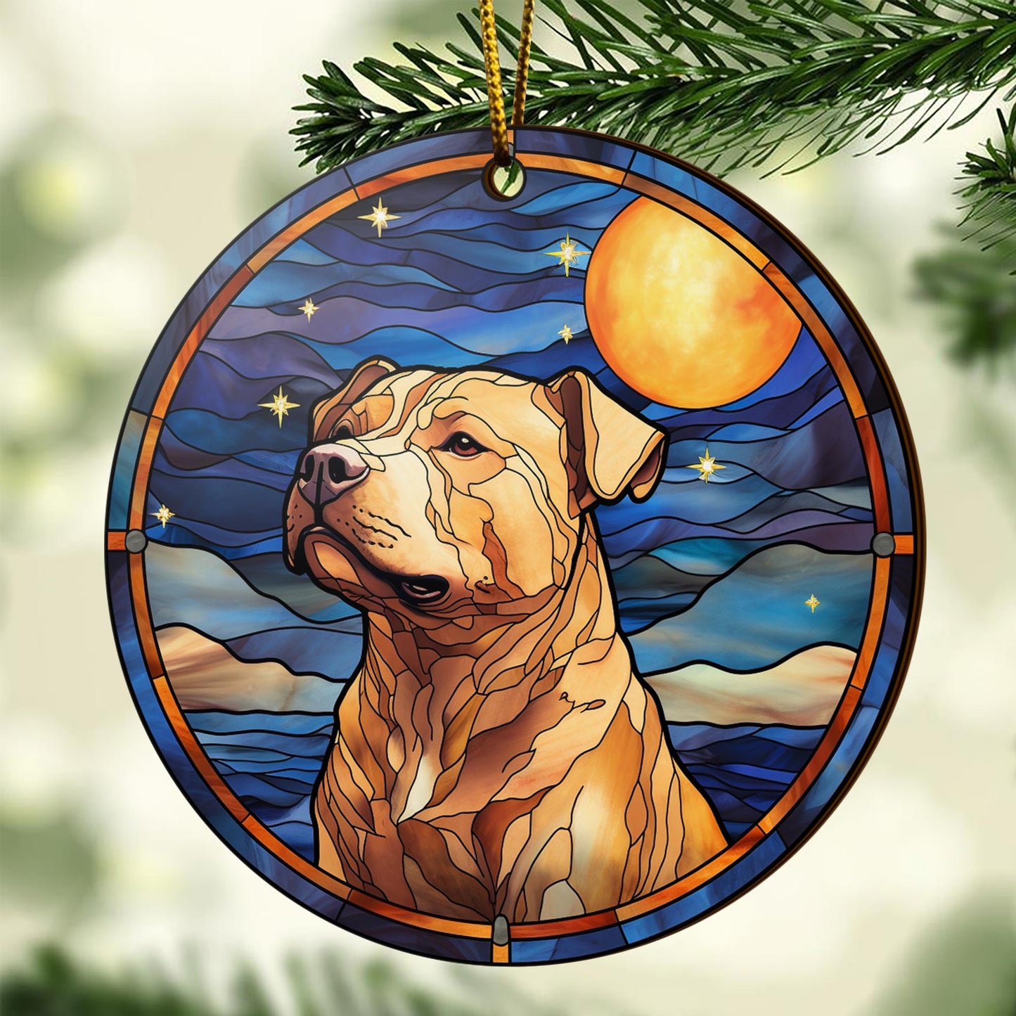 Pit Bull Wooden Ornaments 2 Sides, Pit Bull Ornaments For Christmas Tree, Christmas Tree Hanging, Christmas Decorations EPHG-52487