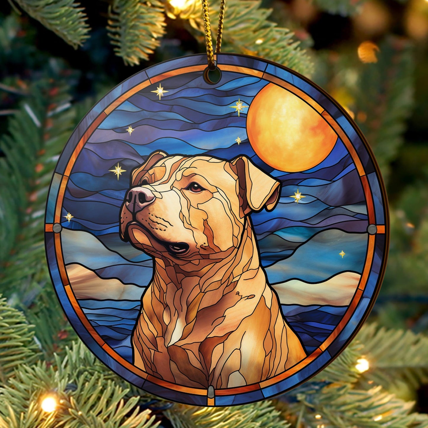 Pit Bull Wooden Ornaments 2 Sides, Pit Bull Ornaments For Christmas Tree, Christmas Tree Hanging, Christmas Decorations EPHG-52487