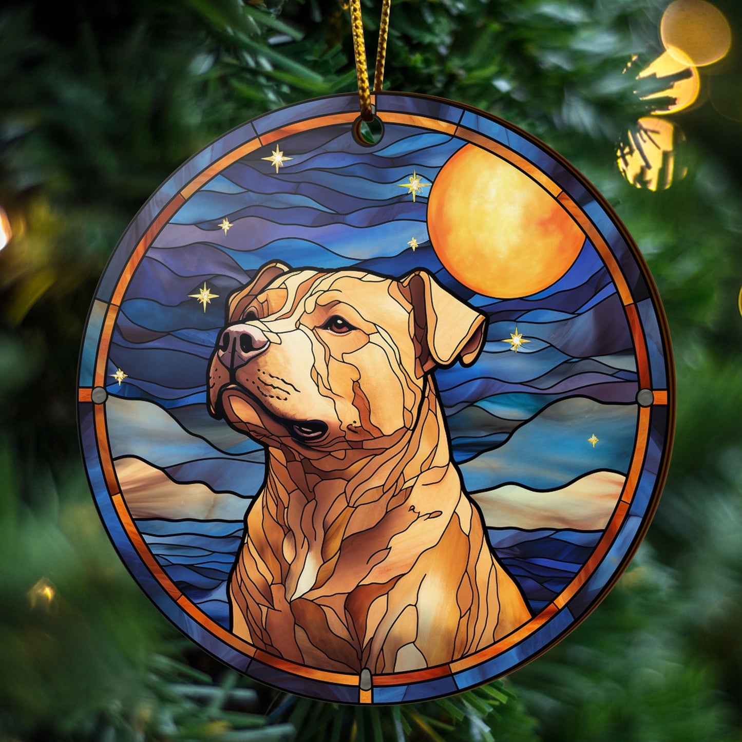 Pit Bull Wooden Ornaments 2 Sides, Pit Bull Ornaments For Christmas Tree, Christmas Tree Hanging, Christmas Decorations EPHG-52487