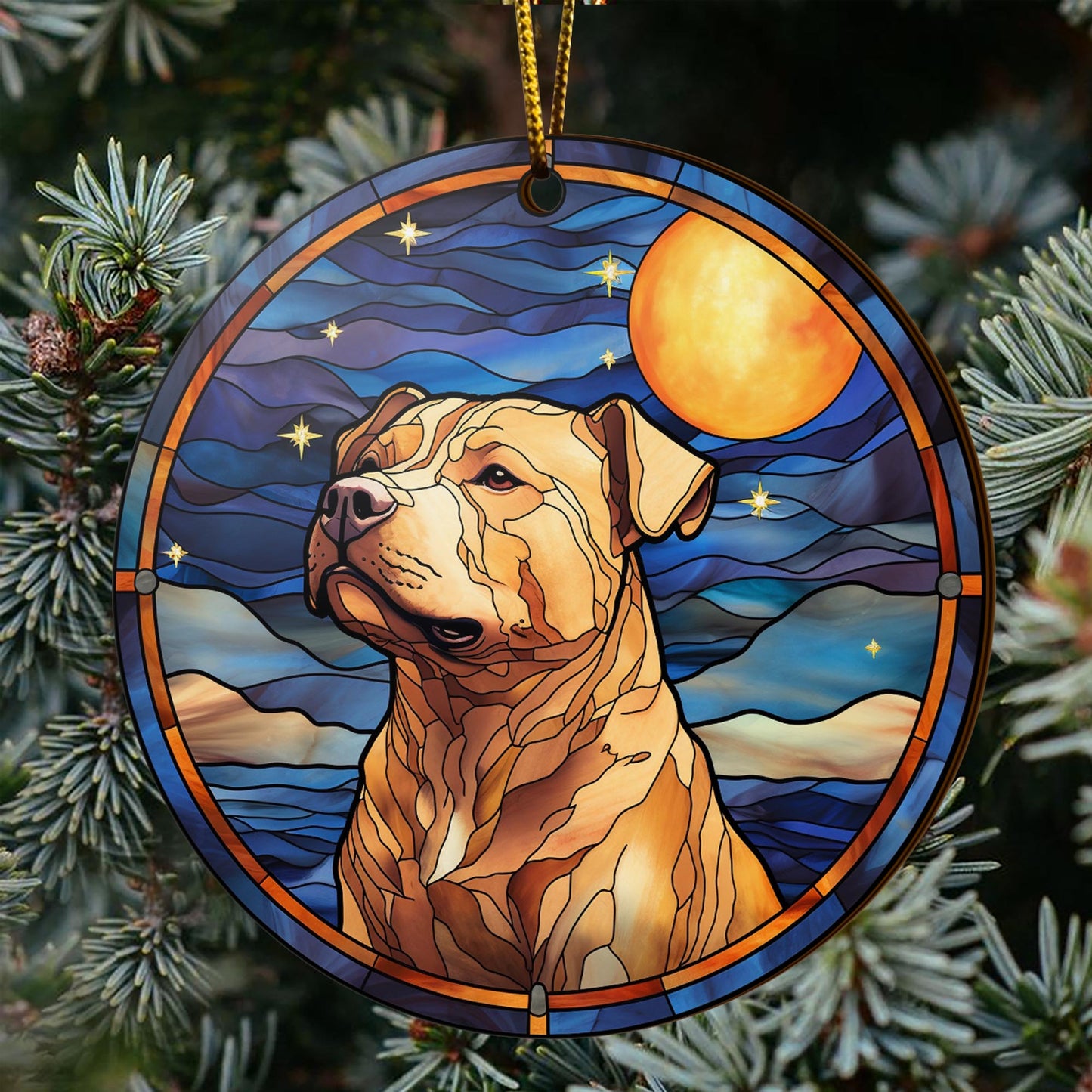 Pit Bull Wooden Ornaments 2 Sides, Pit Bull Ornaments For Christmas Tree, Christmas Tree Hanging, Christmas Decorations EPHG-52487