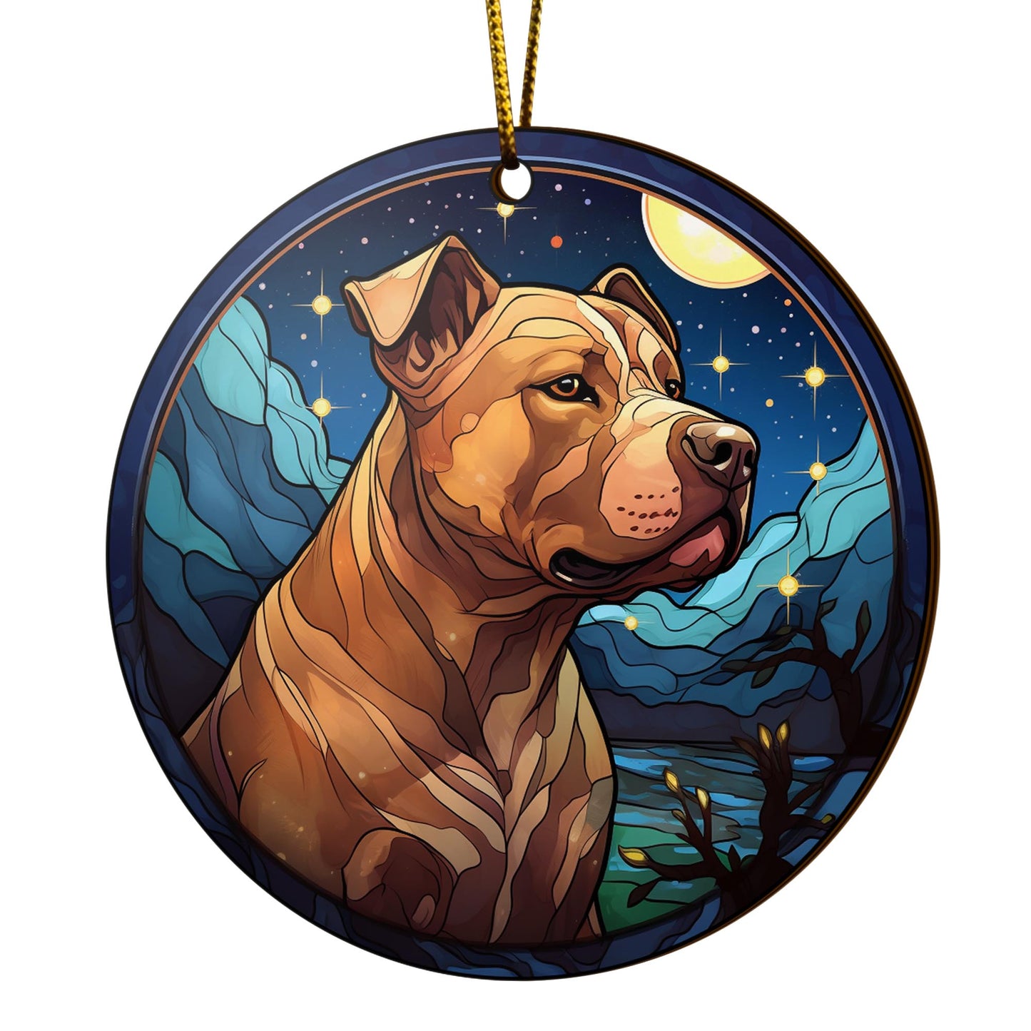 Pit Bull Wooden Ornaments 2 Sides, Pit Bull Ornaments For Christmas Tree, Christmas Tree Hanging, Christmas Decorations EPHG-52487