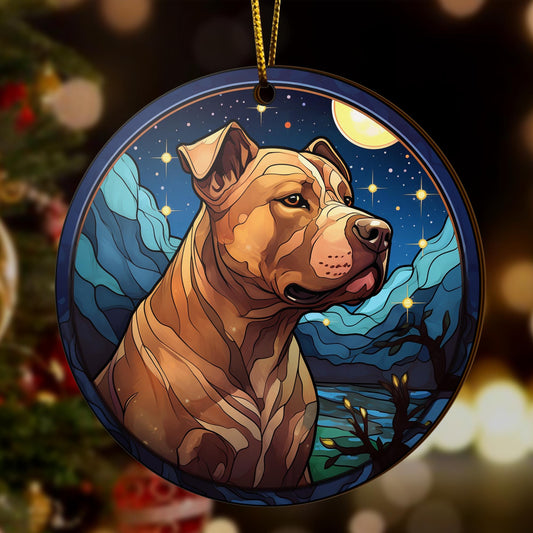 Pit Bull Wooden Ornaments 2 Sides, Pit Bull Ornaments For Christmas Tree, Christmas Tree Hanging, Christmas Decorations EPHG-52487