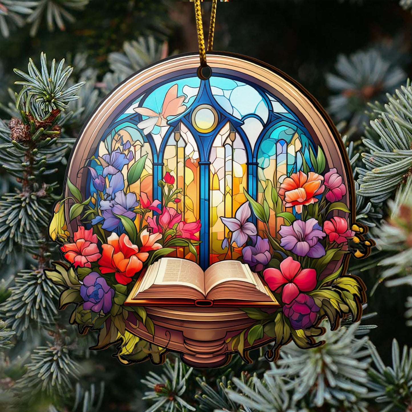 Book Wooden Ornaments 2 Sides, Book Ornaments For Christmas Tree, Christmas Tree Hanging, Christmas Decorations EPHG-52489