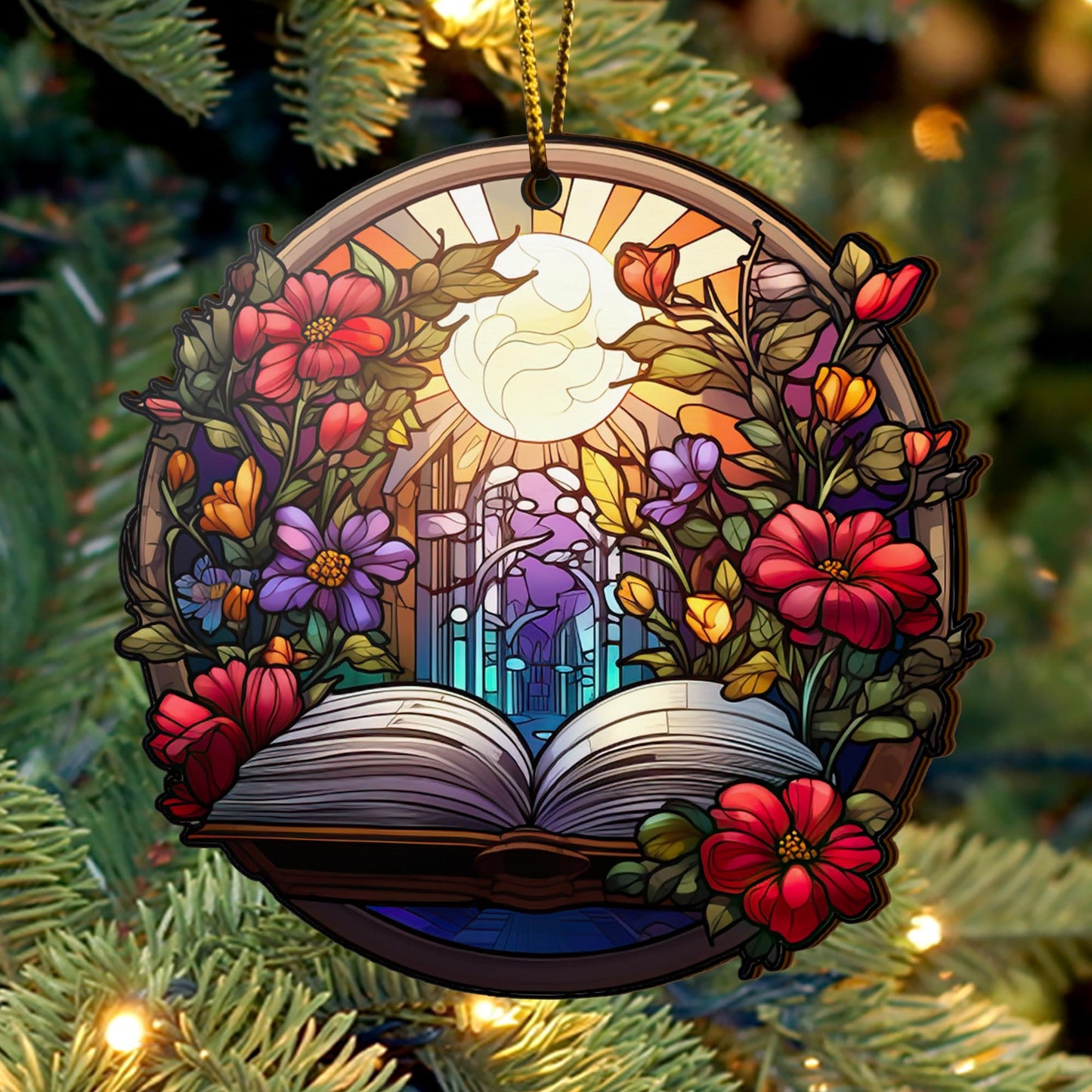 Book Wooden Ornaments 2 Sides, Book Ornaments For Christmas Tree, Christmas Tree Hanging, Christmas Decorations EPHG-52489