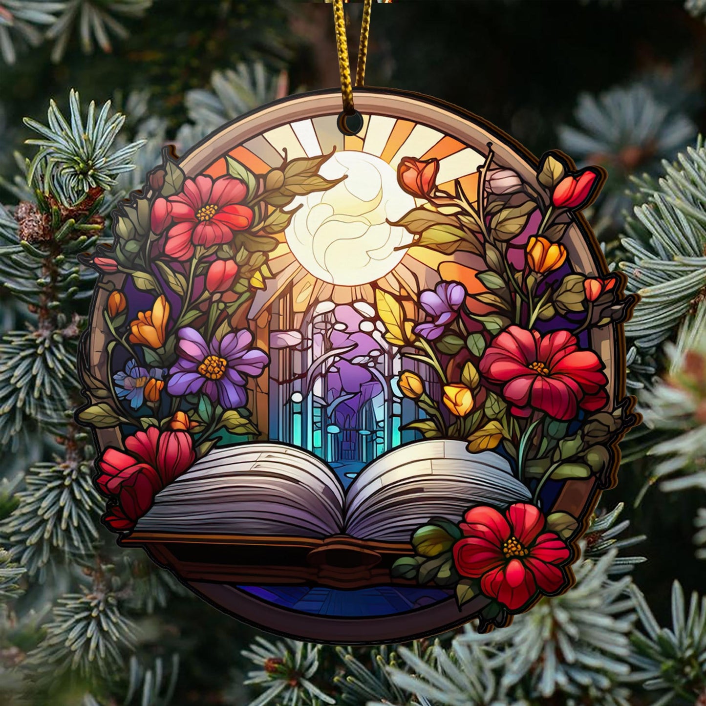 Book Wooden Ornaments 2 Sides, Book Ornaments For Christmas Tree, Christmas Tree Hanging, Christmas Decorations EPHG-52489