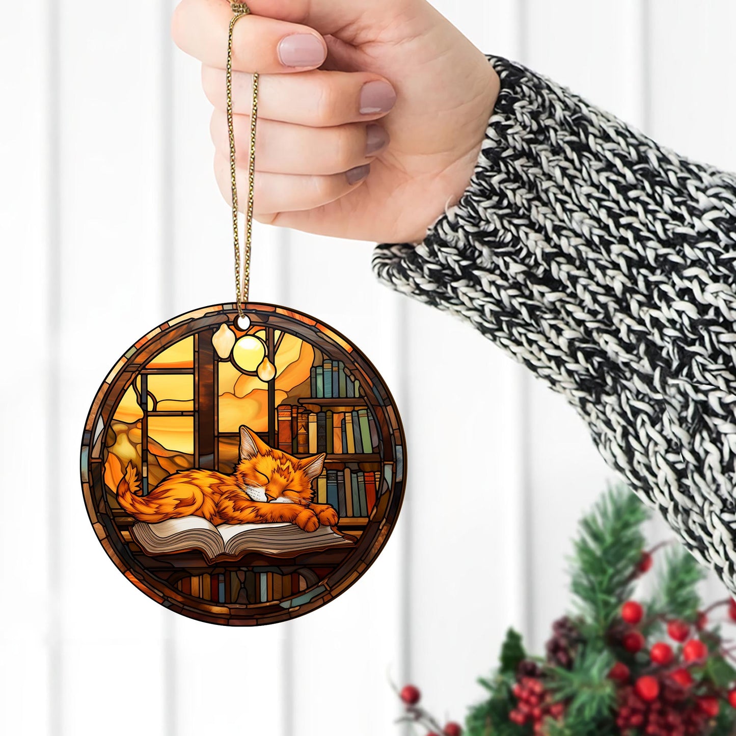 Book Wooden Ornaments 2 Sides, Book Ornaments For Christmas Tree, Christmas Tree Hanging, Christmas Decorations EPHG-52489