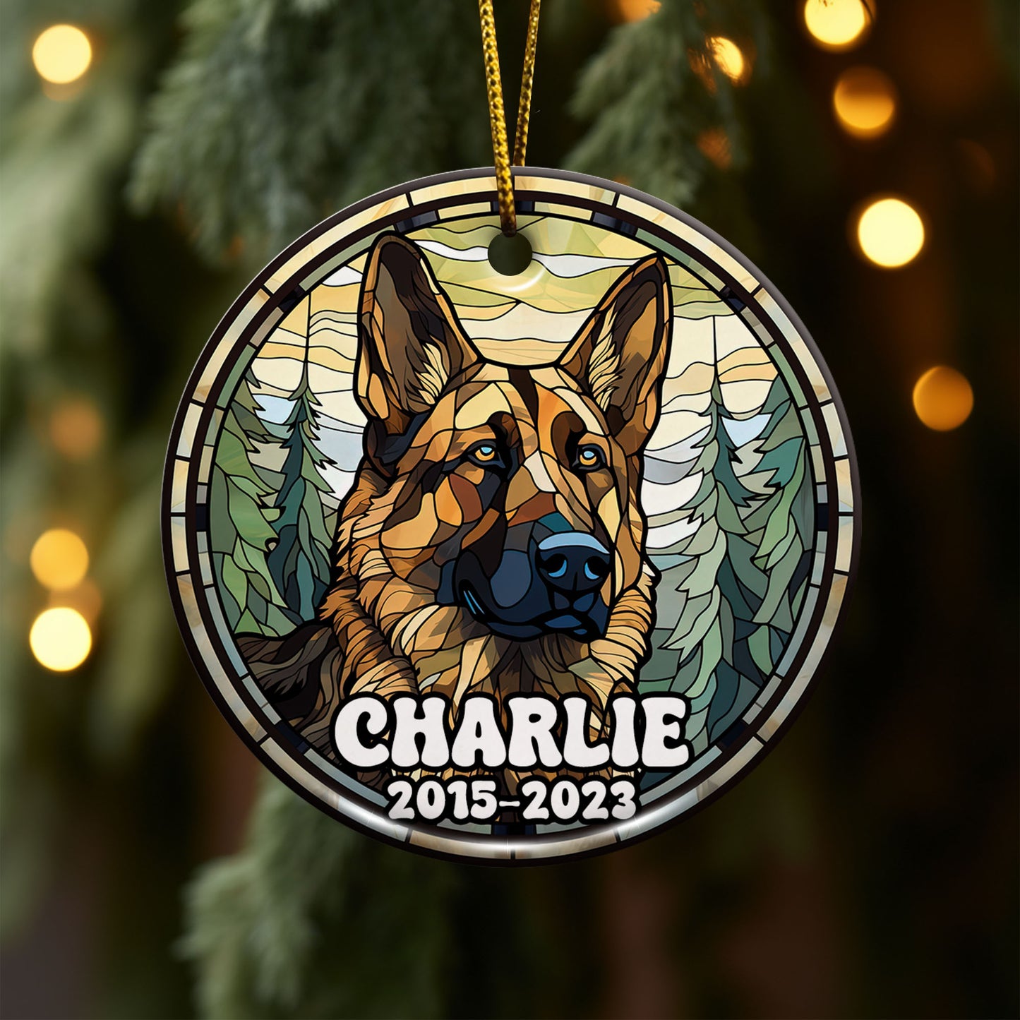 German Shepherd Ornaments For Christmas Tree Custom Dog Circle Ceramic Ornaments, Dog Christmas Ornaments, Christmas Ornaments For Dog Lover, Christmas Decor, Pet Lover Gifts EPHG-52790