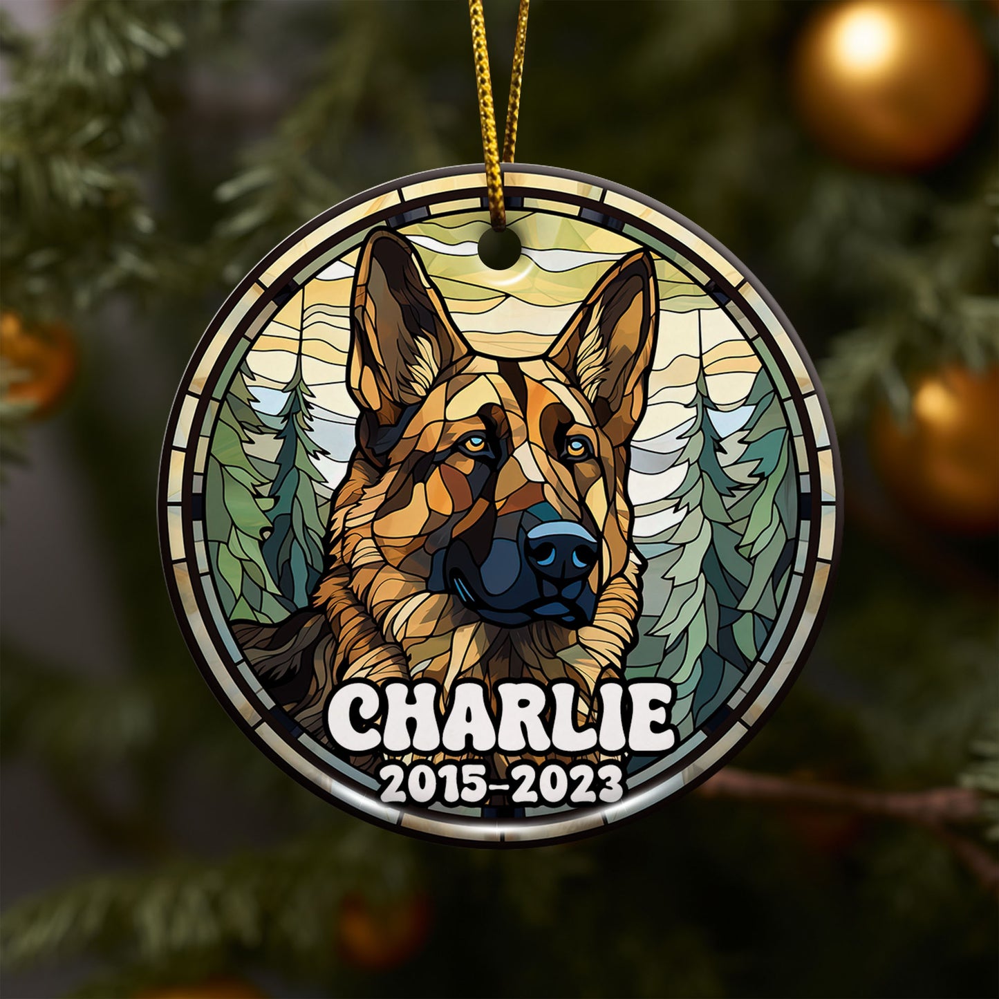 German Shepherd Ornaments For Christmas Tree Custom Dog Circle Ceramic Ornaments, Dog Christmas Ornaments, Christmas Ornaments For Dog Lover, Christmas Decor, Pet Lover Gifts EPHG-52790