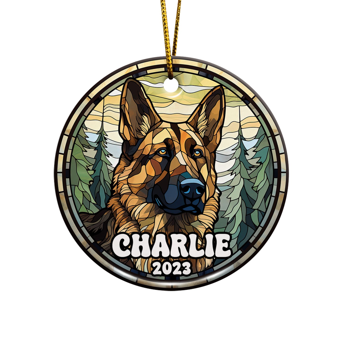 German Shepherd Ornaments For Christmas Tree Custom Dog Circle Ceramic Ornaments, Dog Christmas Ornaments, Christmas Ornaments For Dog Lover, Christmas Decor, Pet Lover Gifts EPHG-52790