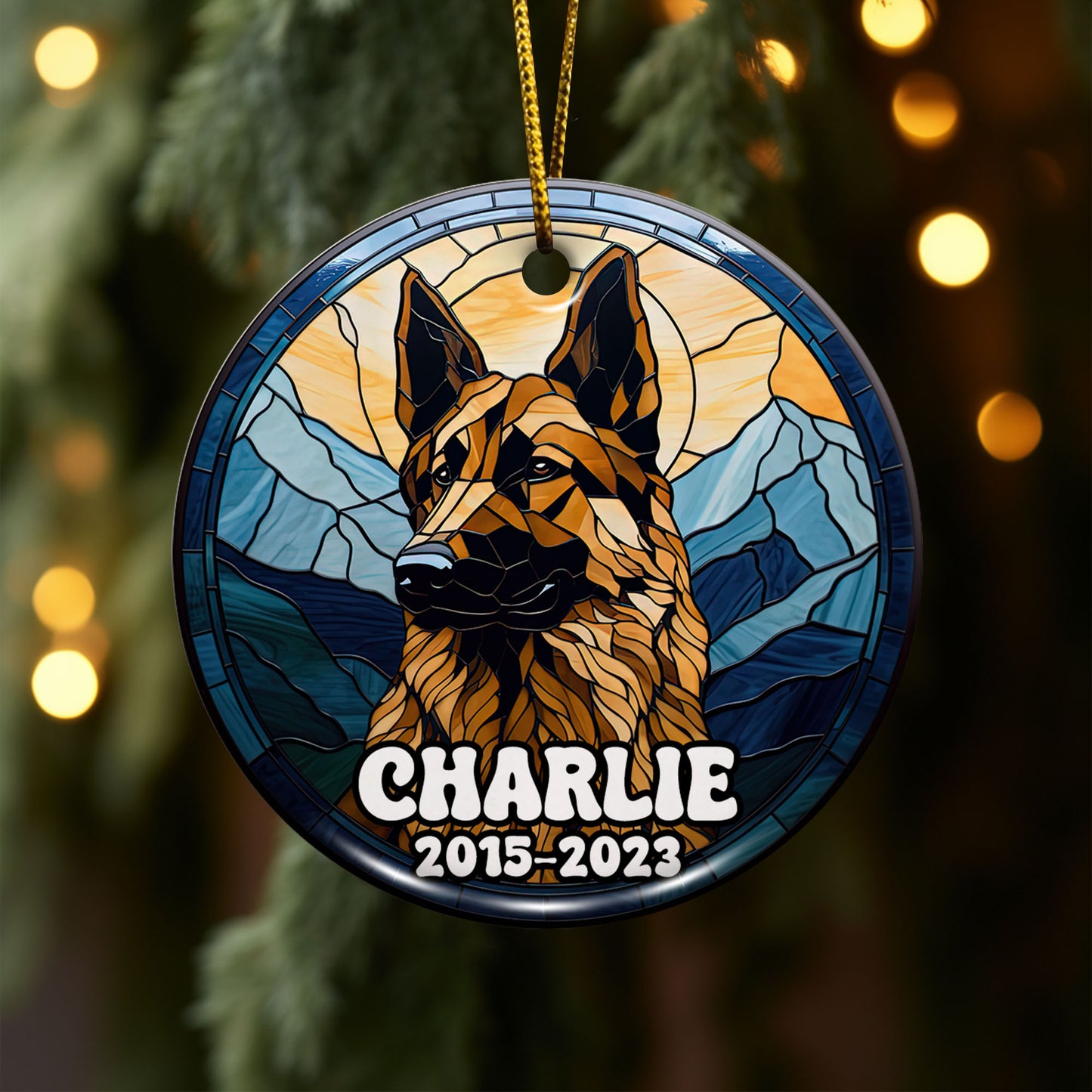 German Shepherd Ornaments For Christmas Tree Custom Dog Circle Ceramic Ornaments, Dog Christmas Ornaments, Christmas Ornaments For Dog Lover, Christmas Decor, Pet Lover Gifts EPHG-52790