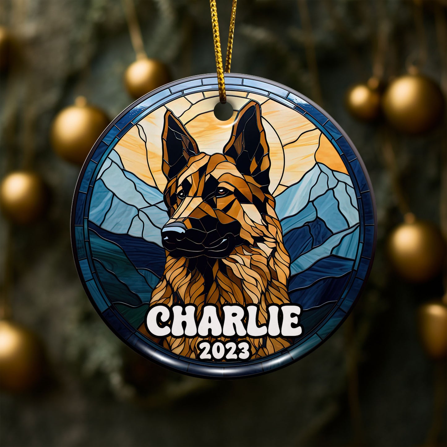 German Shepherd Ornaments For Christmas Tree Custom Dog Circle Ceramic Ornaments, Dog Christmas Ornaments, Christmas Ornaments For Dog Lover, Christmas Decor, Pet Lover Gifts EPHG-52790