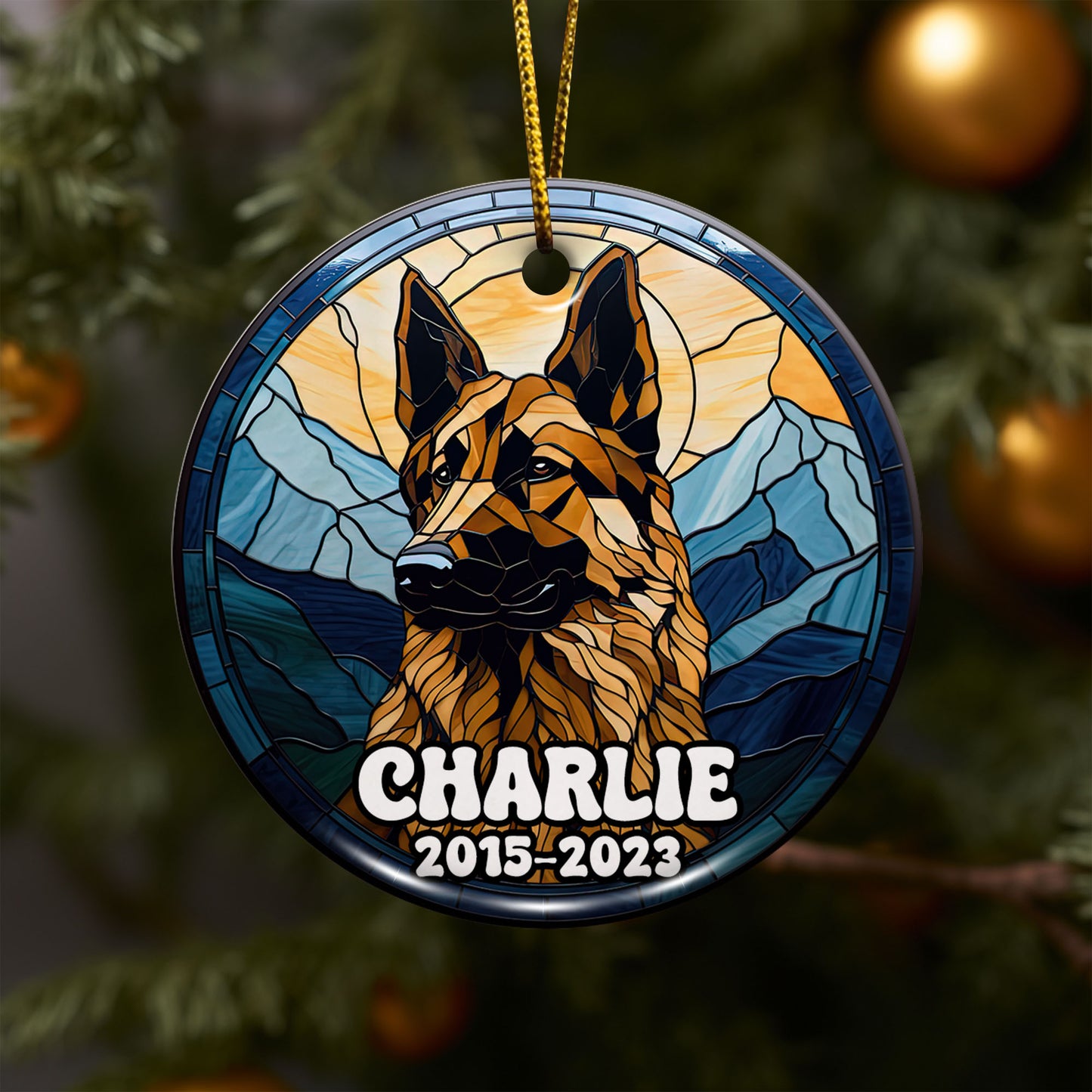 German Shepherd Ornaments For Christmas Tree Custom Dog Circle Ceramic Ornaments, Dog Christmas Ornaments, Christmas Ornaments For Dog Lover, Christmas Decor, Pet Lover Gifts EPHG-52790