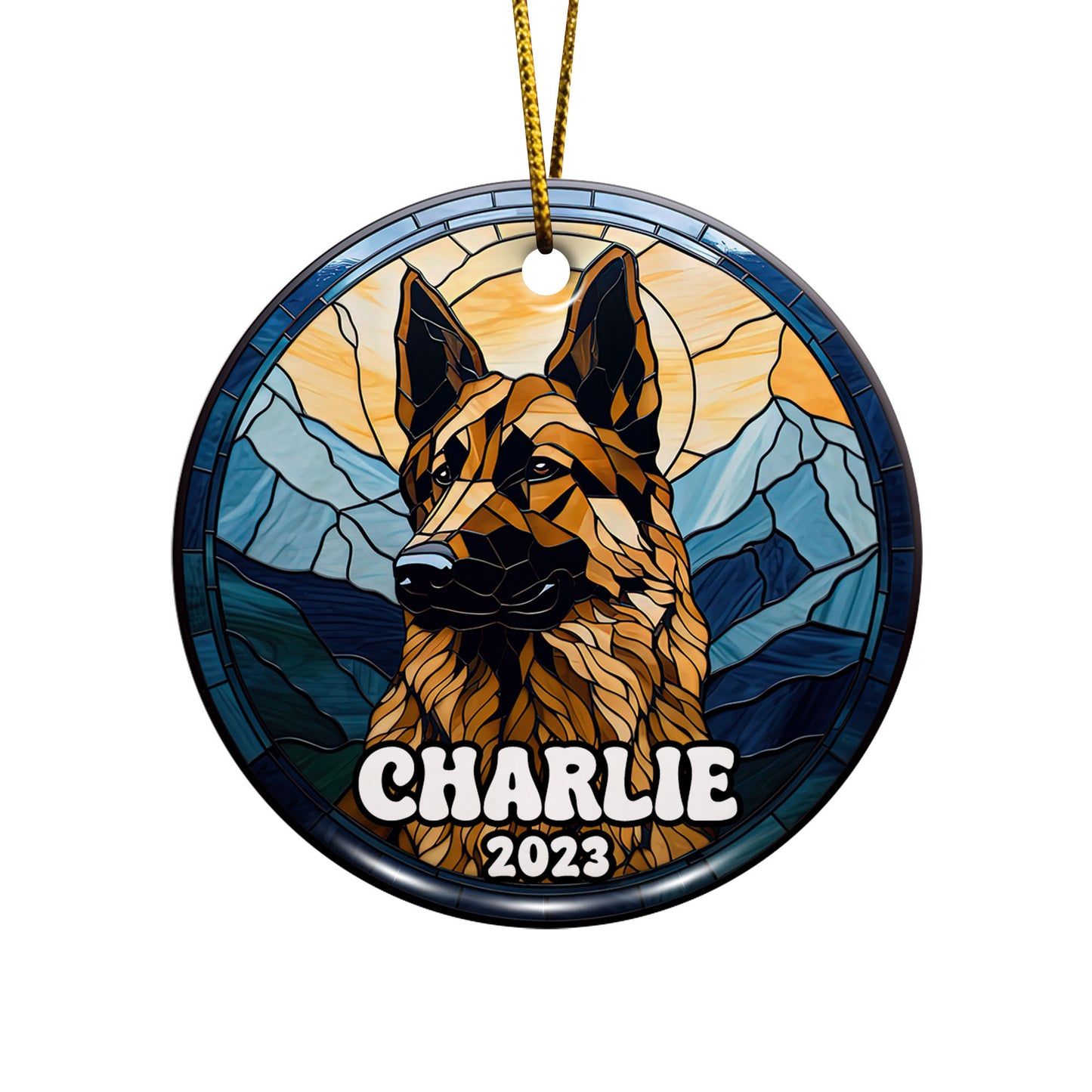 German Shepherd Ornaments For Christmas Tree Custom Dog Circle Ceramic Ornaments, Dog Christmas Ornaments, Christmas Ornaments For Dog Lover, Christmas Decor, Pet Lover Gifts EPHG-52790