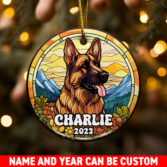 German Shepherd Ornaments For Christmas Tree Custom Dog Circle Ceramic Ornaments, Dog Christmas Ornaments, Christmas Ornaments For Dog Lover, Christmas Decor, Pet Lover Gifts EPHG-52790