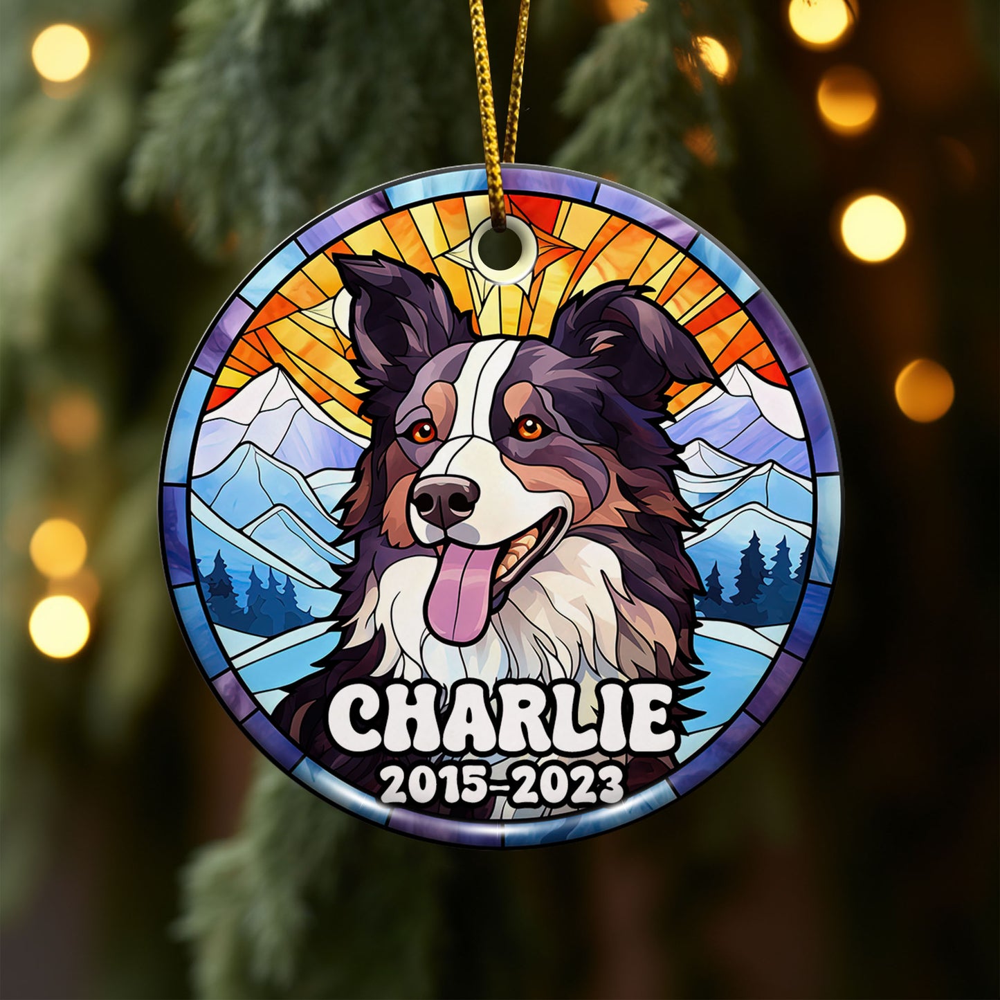 Border Collie Christmas Ornament Custom Dog Circle Ceramic Ornaments, Dog Christmas Ornaments, Christmas Ornaments For Dog Lover, Christmas Decor, Pet Lover Gifts EPHG-52790