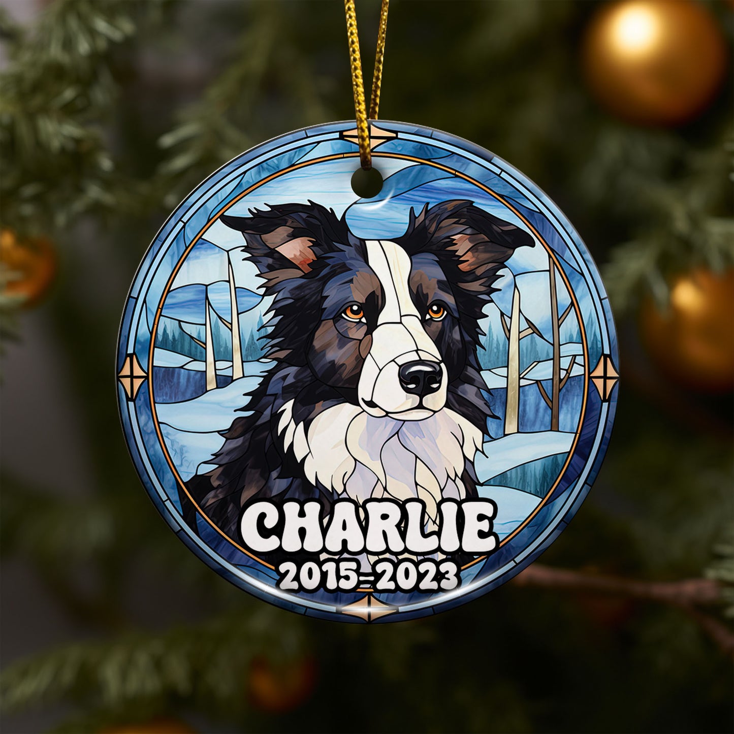 Border Collie Christmas Ornament Custom Dog Circle Ceramic Ornaments, Dog Christmas Ornaments, Christmas Ornaments For Dog Lover, Christmas Decor, Pet Lover Gifts EPHG-52790