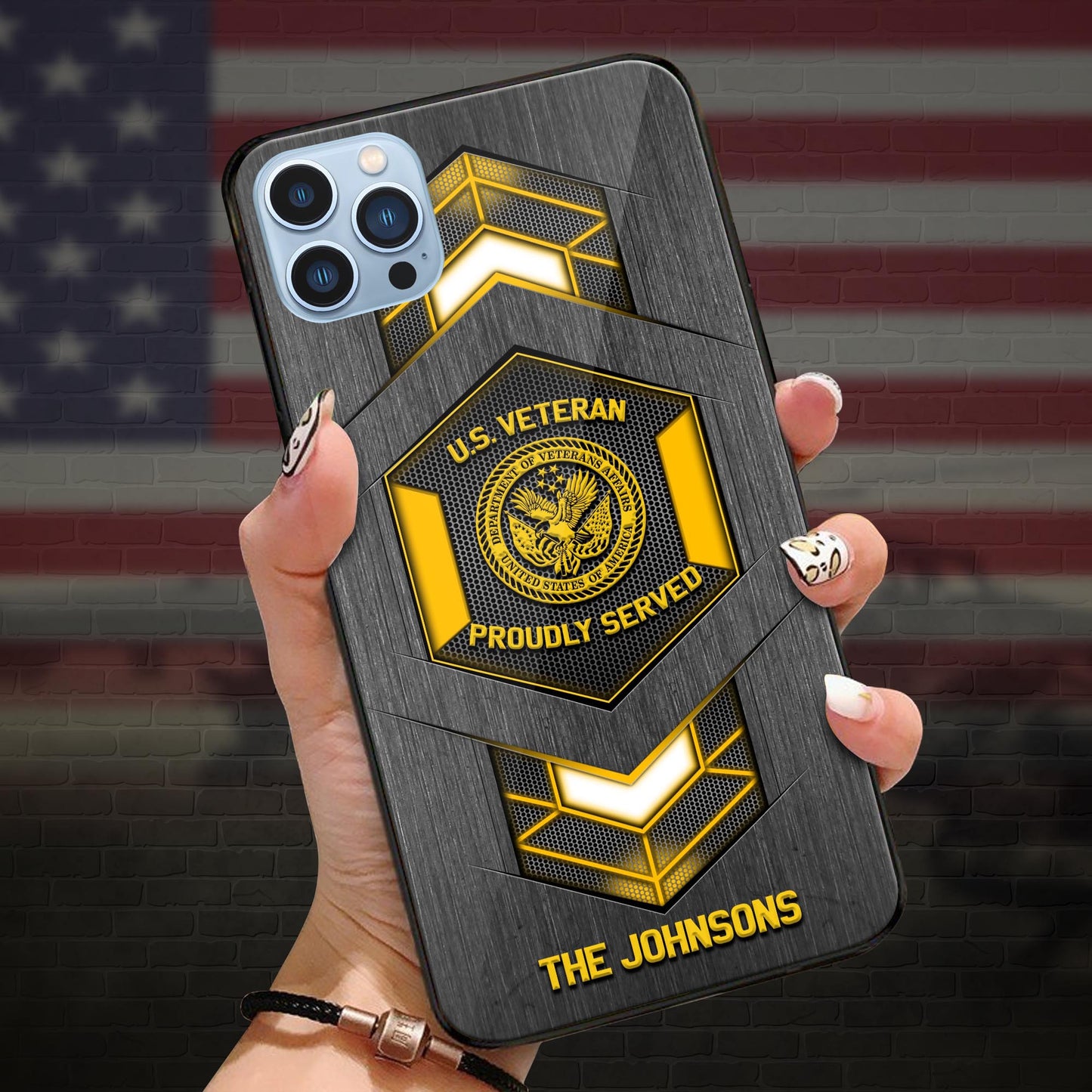 US Veteran Military Phone Case Custom Name, Veteran Gifts ETRG-37886