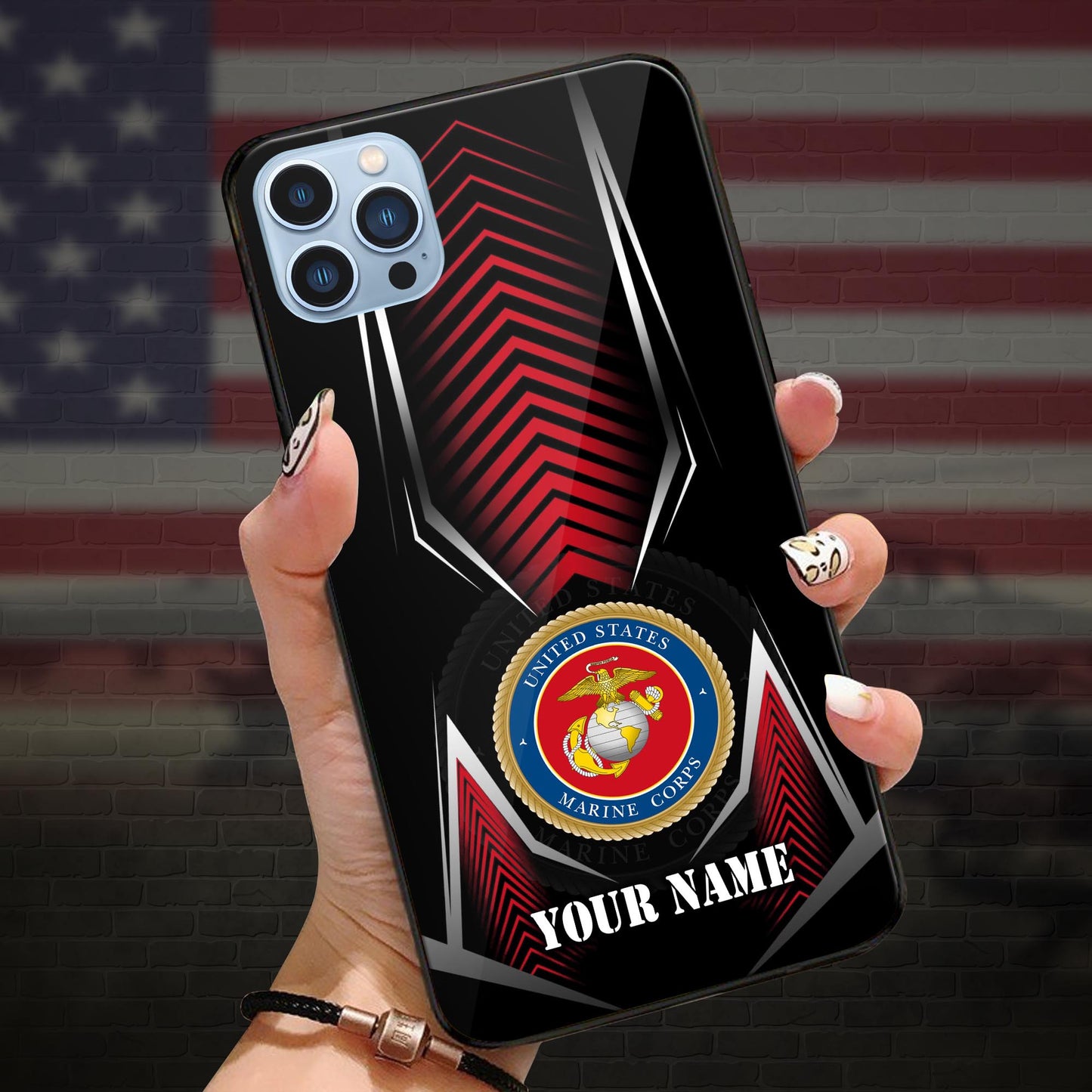 US MARINE CORPS Veteran Phone Case Custom Name, Gifts for Father, Gifts For Veteran ETRG-37891