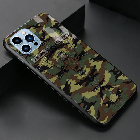 US Veteran Veteran Military Phone Case Custom Name And Rank, Camo Phone Case, Gifts For Veteran ETRG-37893