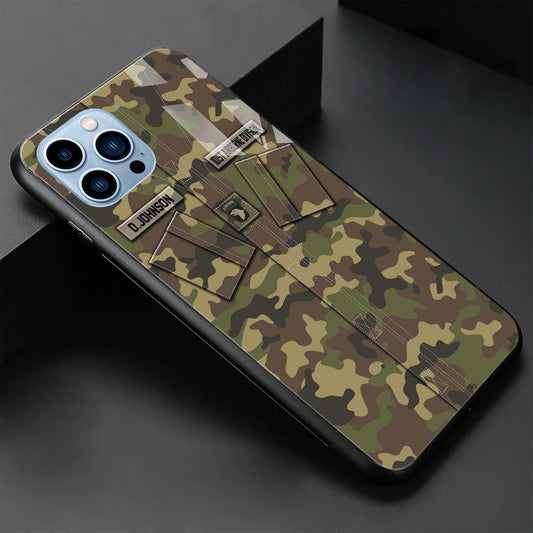 101st Airborne Division Veteran Military Phone Case Custom Name And Rank, Camo Phone Case, Gifts For Veteran ETRG-37893