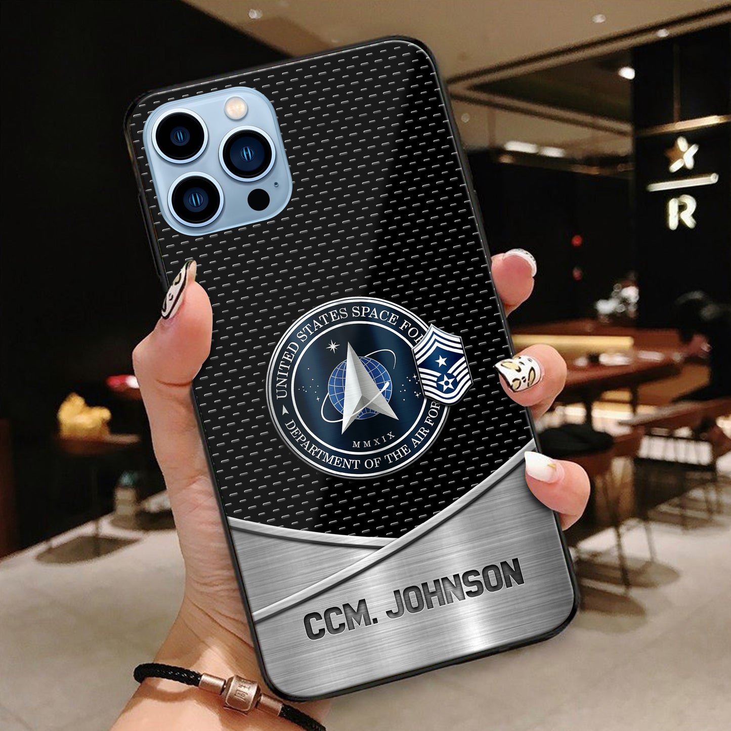 US SPACE FORCE Phone Case Custom Your Name And Rank, US Military Phone Case, Proudly Served, Custom Gift For Veteran ETRG-44323