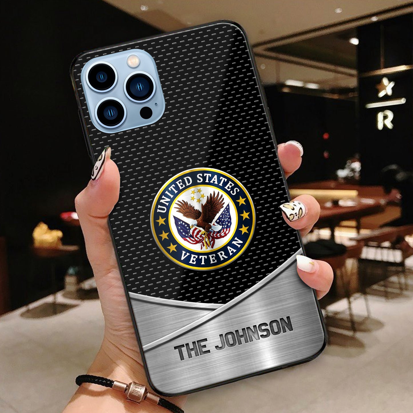 US Veteran Phone Case Custom Your Name, US Military Phone Case, Proudly Served, Custom Gift For Veteran ETRG-44323