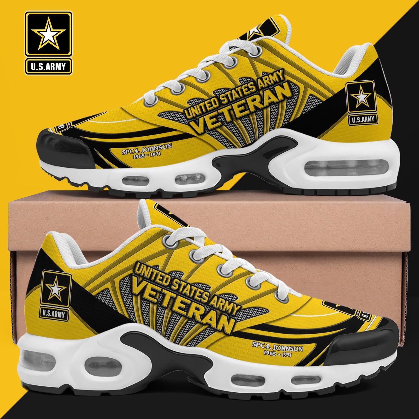 U.S. Army TN Shoes Custom Name And Year, Military Shoes, Military Gifts ETRG-61406