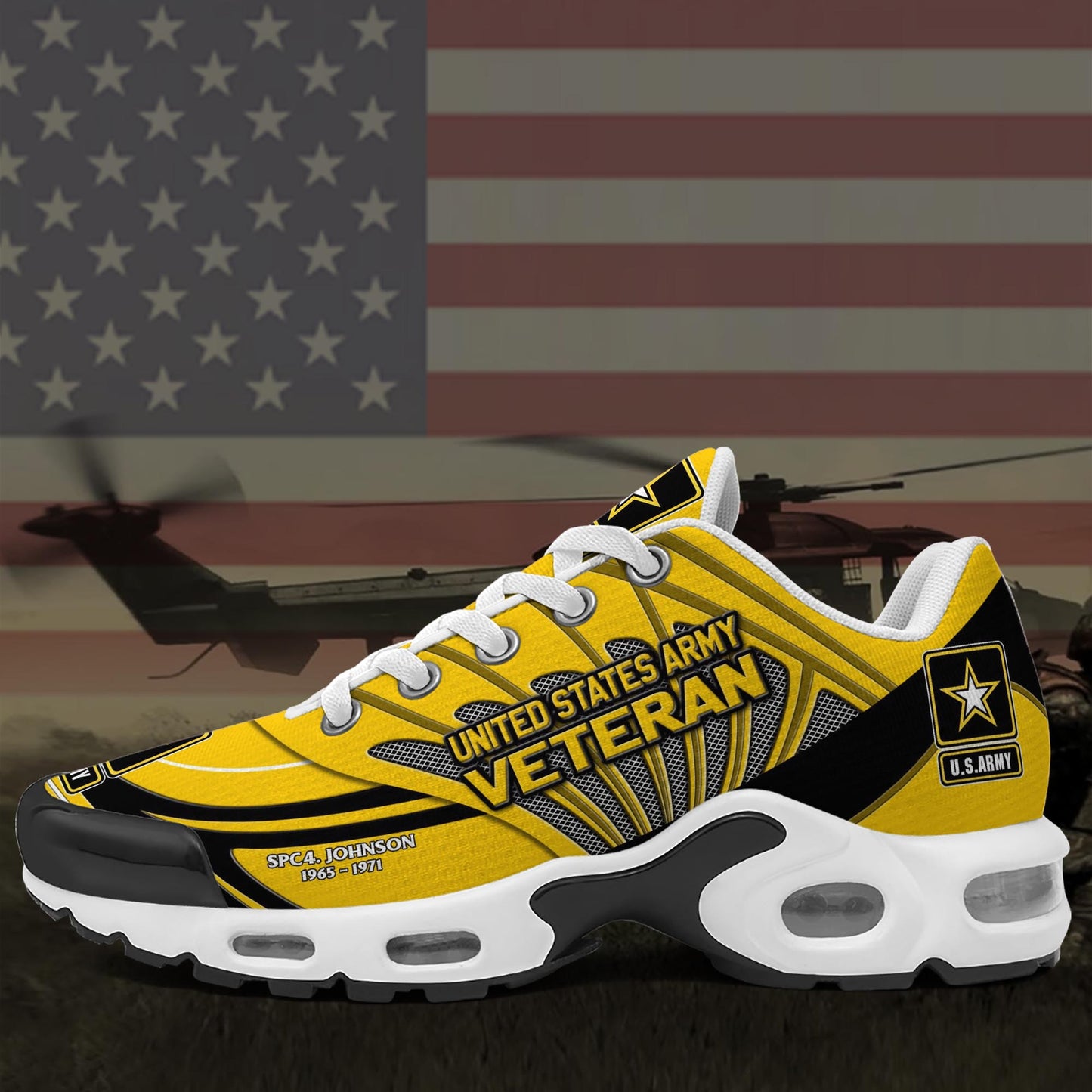 U.S. Army TN Shoes Custom Name And Year, Military Shoes, Military Gifts ETRG-61406