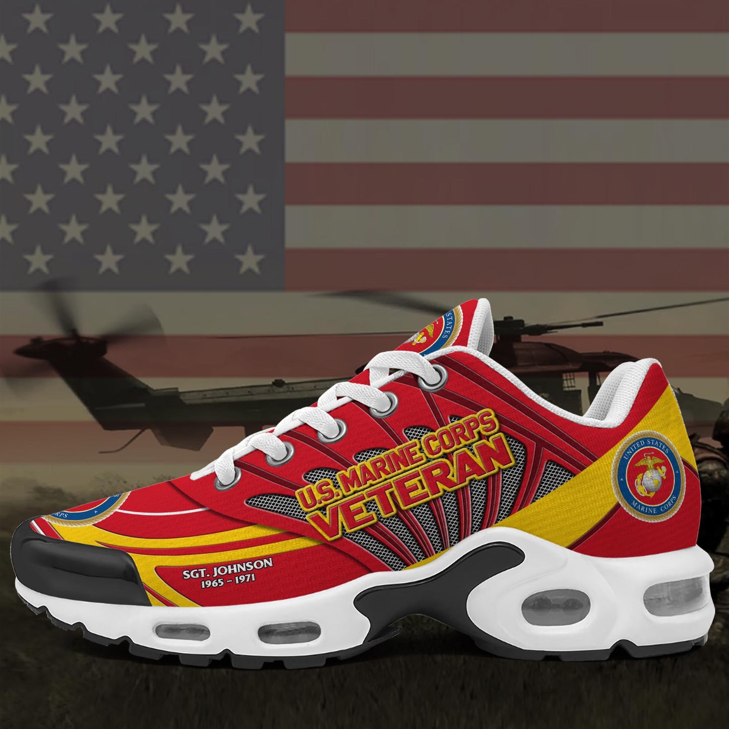 U.S. Marine Corps TN Shoes Custom Name And Year, Military Shoes, Military Gifts ETRG-61406