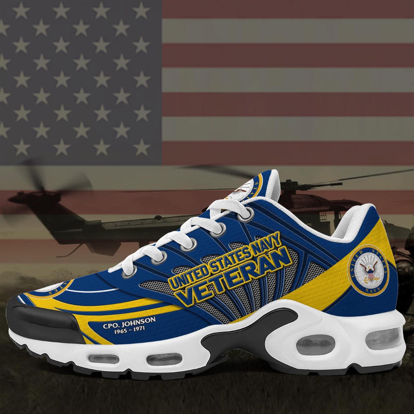 U.S. Navy TN Shoes Custom Name And Year, Military Shoes, Military Gifts ETRG-61406