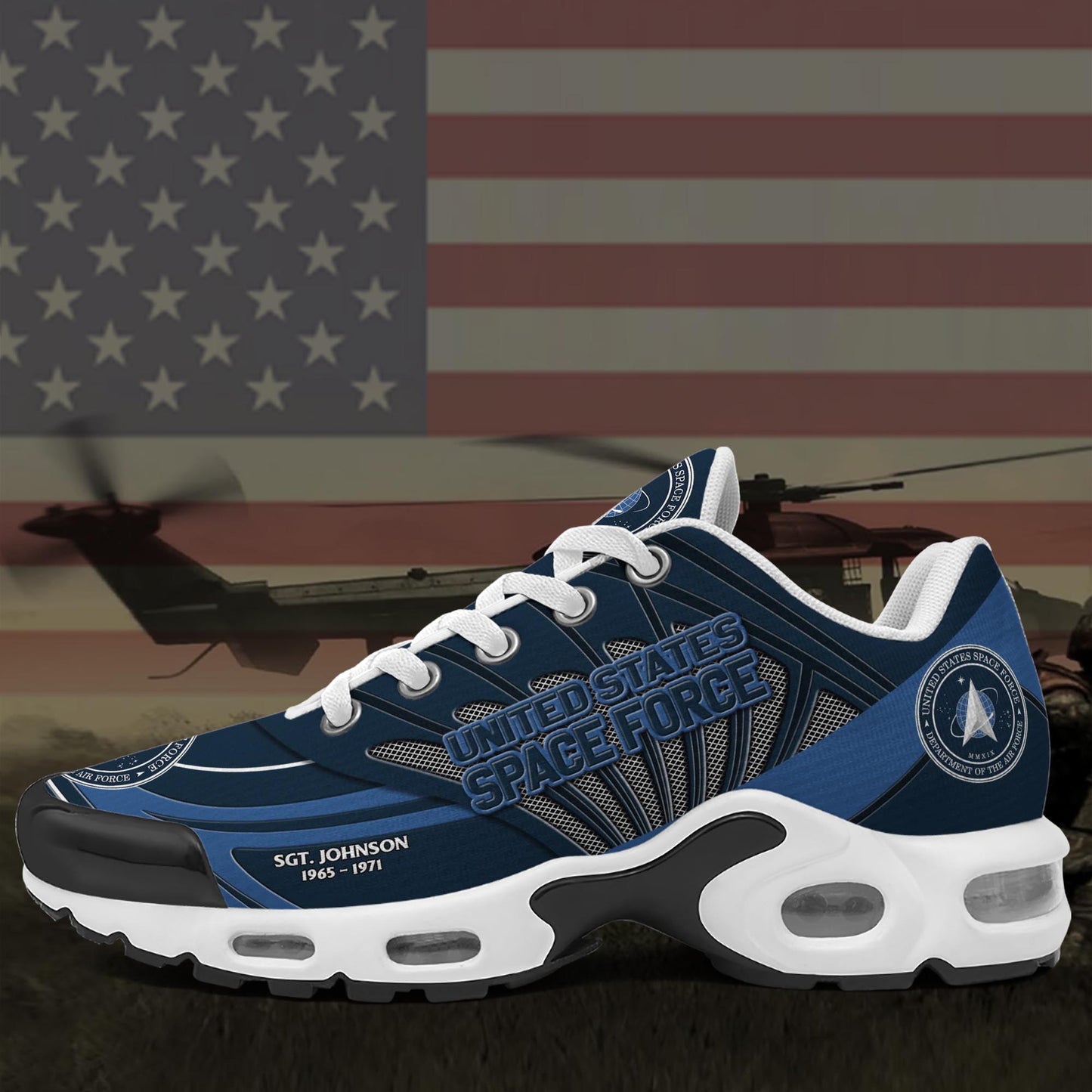 U.S. Space Force TN Shoes Custom Name And Year, Military Shoes, Military Gifts ETRG-61406