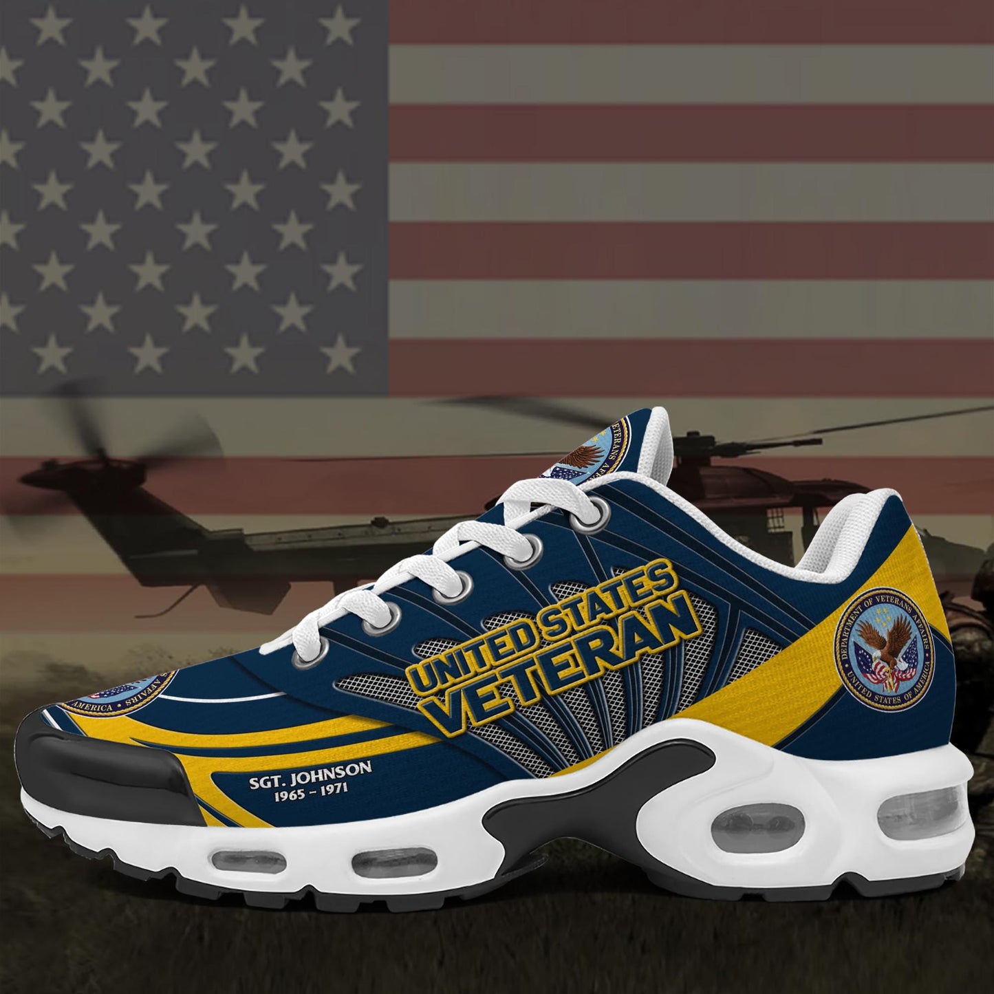 US Veteran TN Shoes Custom Name And Year, Military Shoes, Military Gifts ETRG-61406