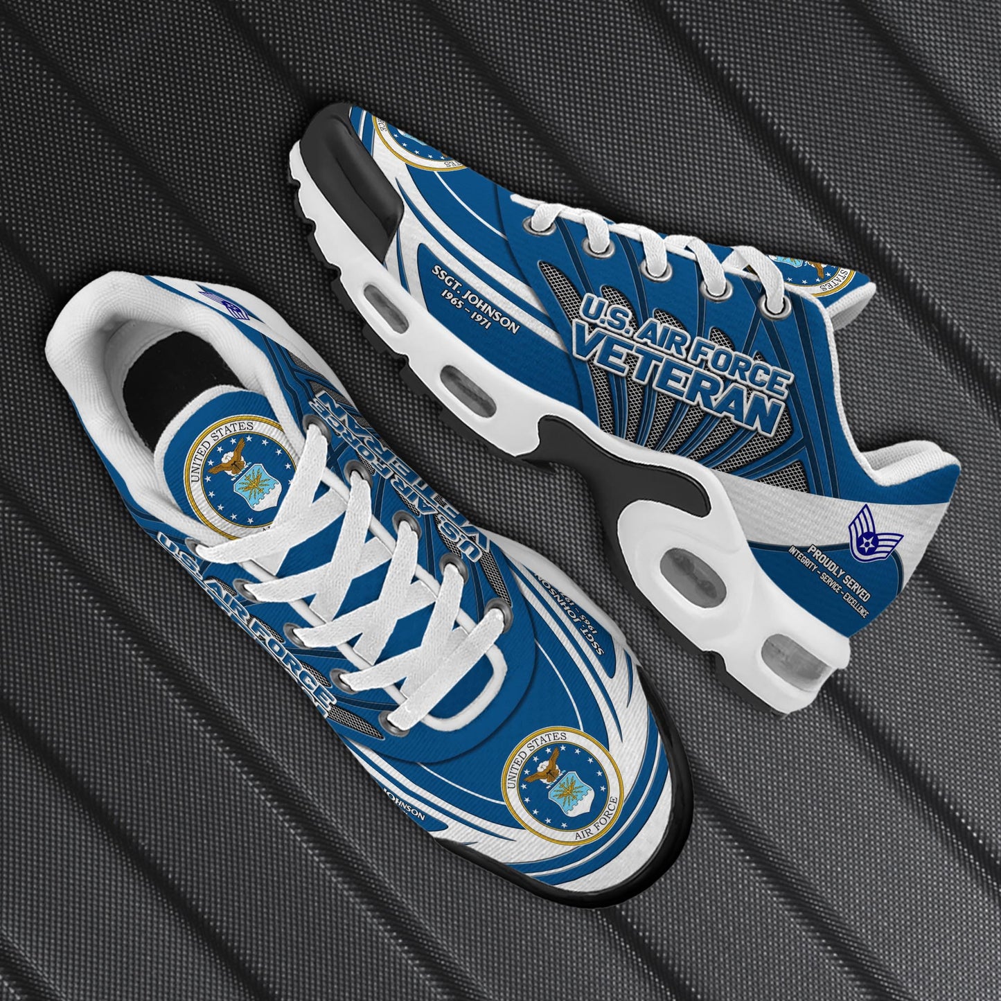 U.S. Air Force TN Shoes Custom Name, Rank And Year, Military Shoes, Military Gifts ETRG-61475