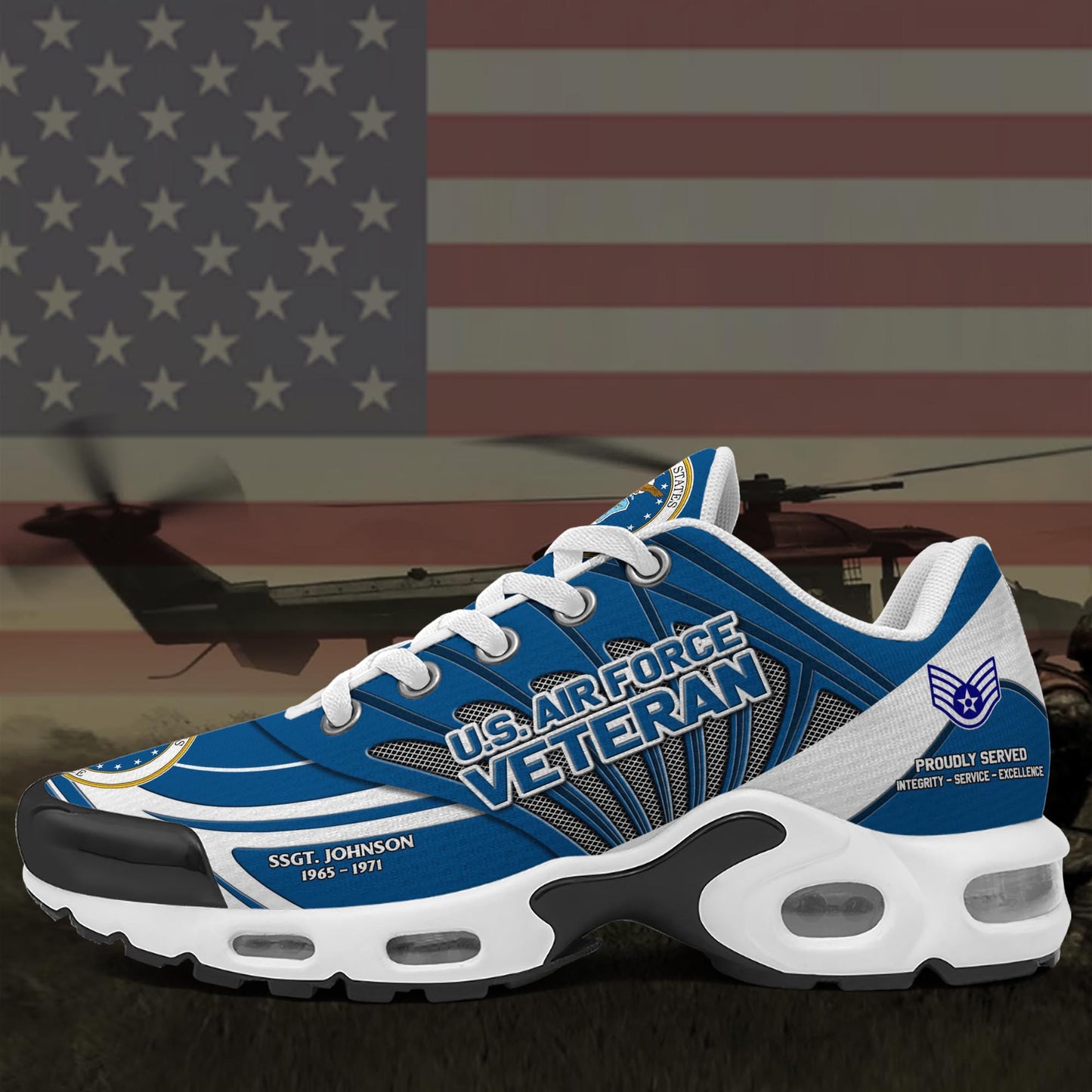 U.S. Air Force TN Shoes Custom Name, Rank And Year, Military Shoes, Military Gifts ETRG-61475