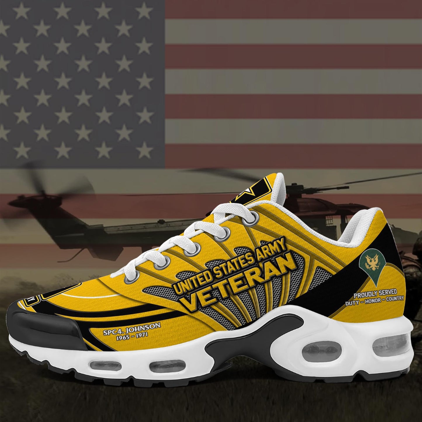 U.S. Army TN Shoes Custom Name, Rank And Year, Military Shoes, Military Gifts ETRG-61475