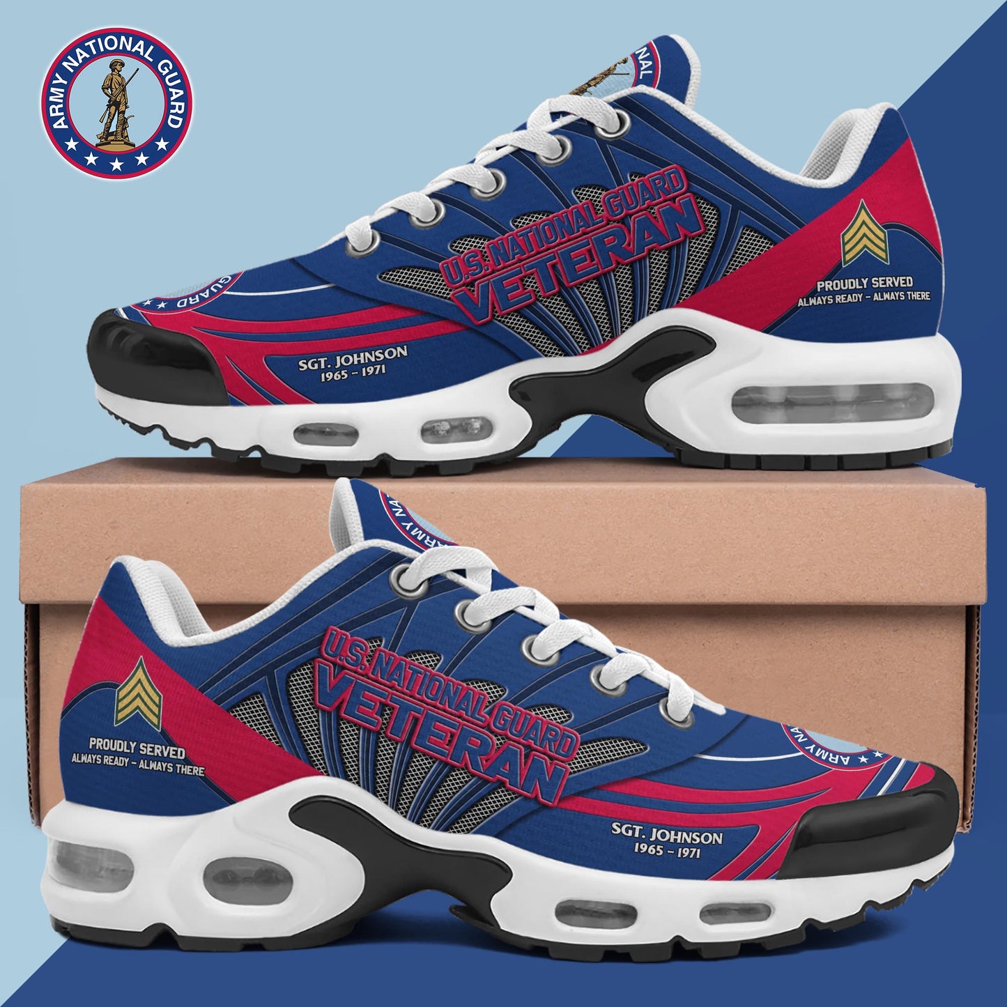 US National Guard TN Shoes Custom Name, Rank And Year, Military Shoes, Military Gifts ETRG-61475