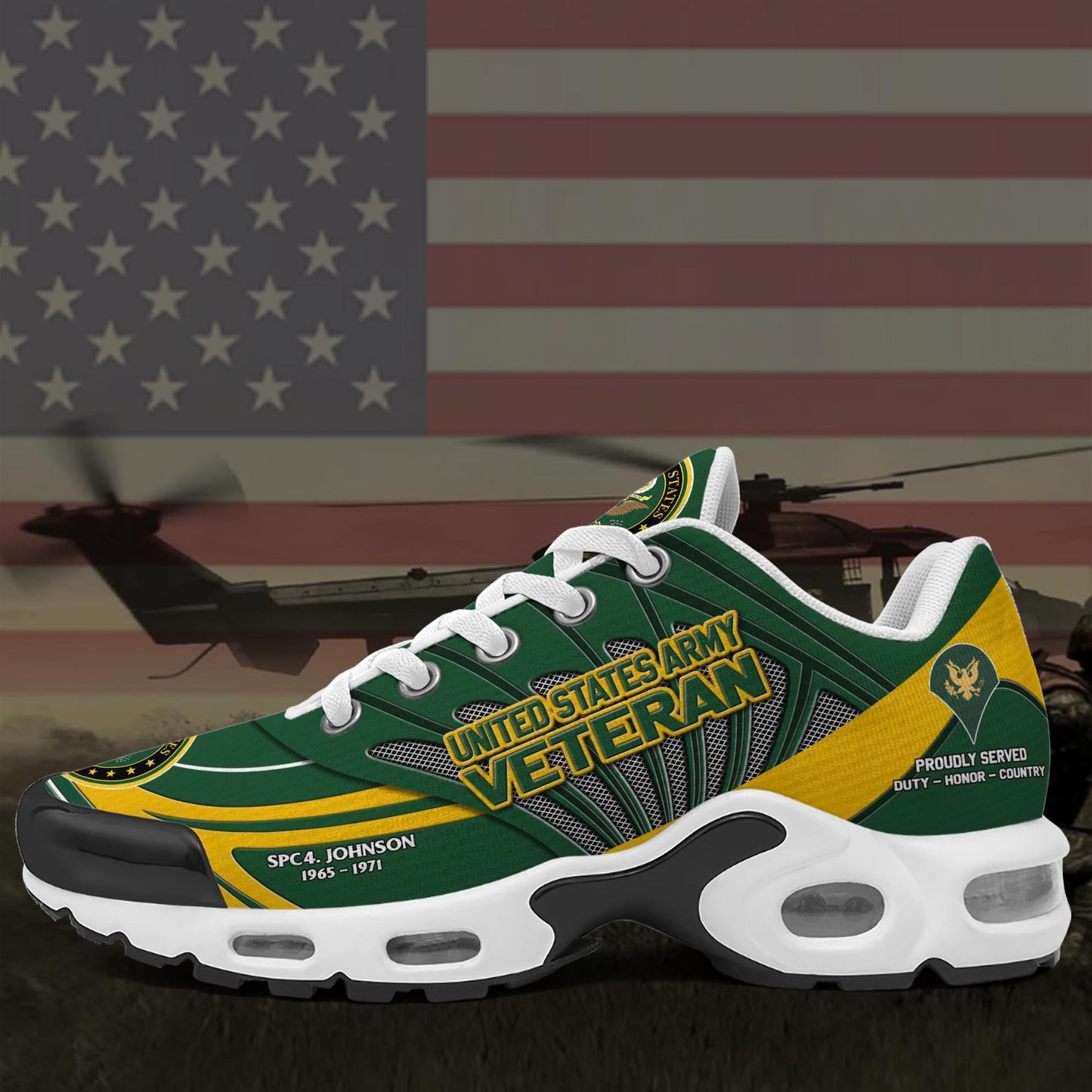 U.S. Army TN Shoes Custom Name, Rank And Year, Military Shoes, Military Gifts ETRG-61475