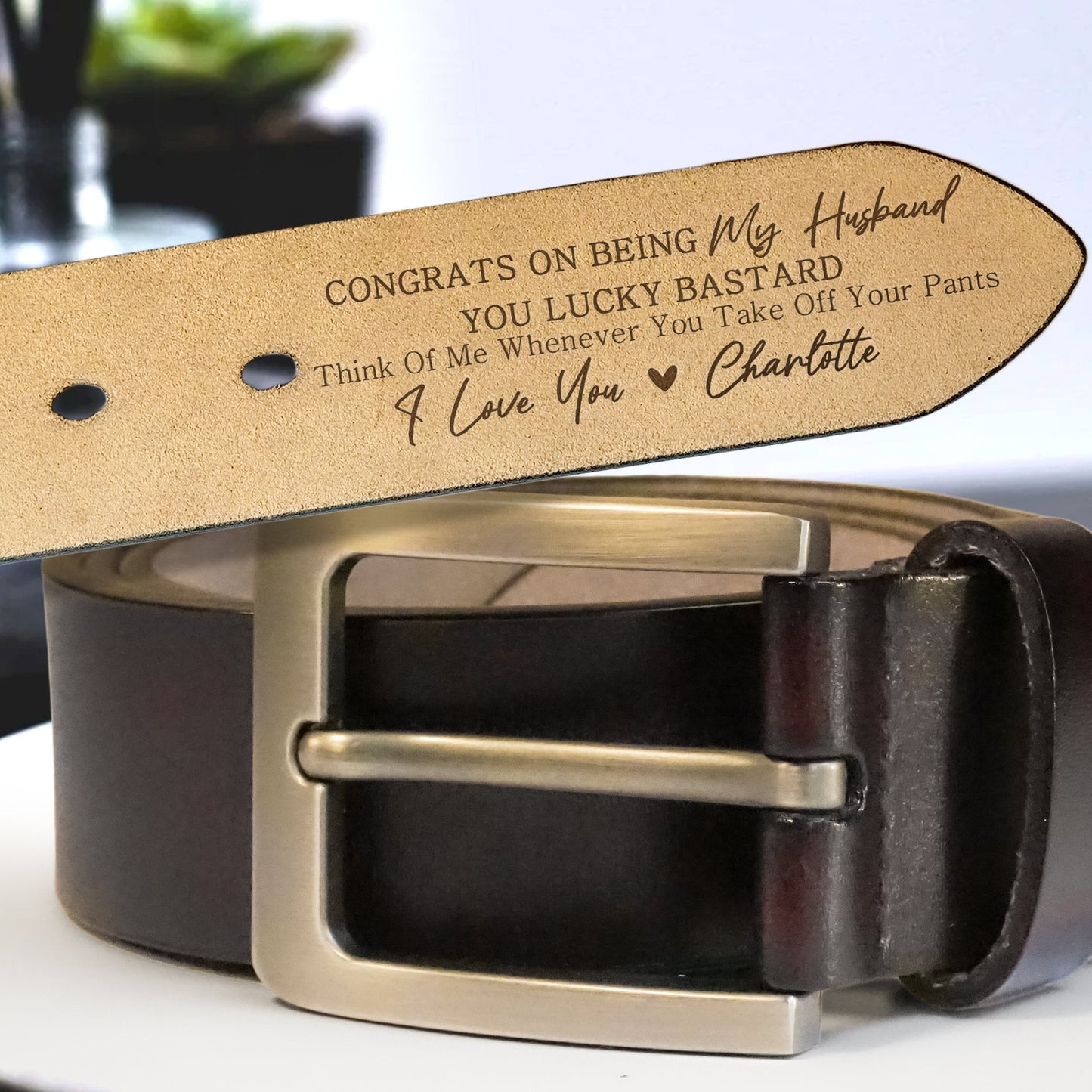 Custom Handmade Belt- Funny Gift for Husband, Father's Day Gift, Engraved Leather Belt Grooms Men, Genuine Leather, Anniversary Gift Fiancé