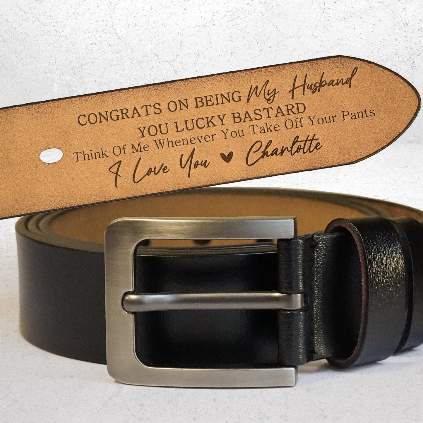 Custom Handmade Belt- Funny Gift for Husband, Father's Day Gift, Engraved Leather Belt Grooms Men, Genuine Leather, Anniversary Gift Fiancé